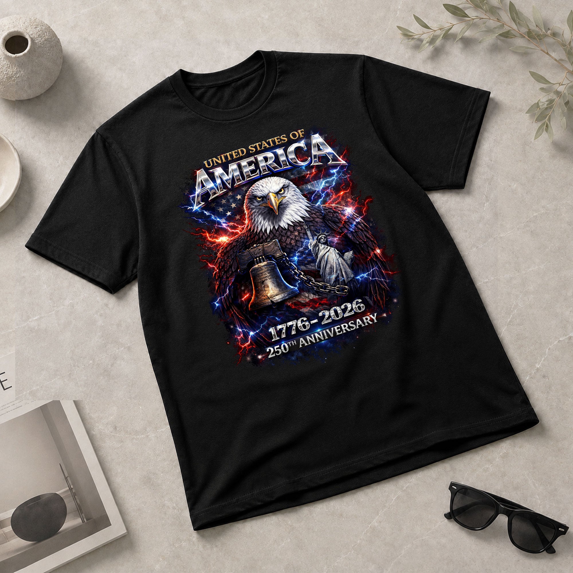United States of America 1776–2026 – 250th Anniversary Eagle Patriotic T-Shirt - Rust Field Wear