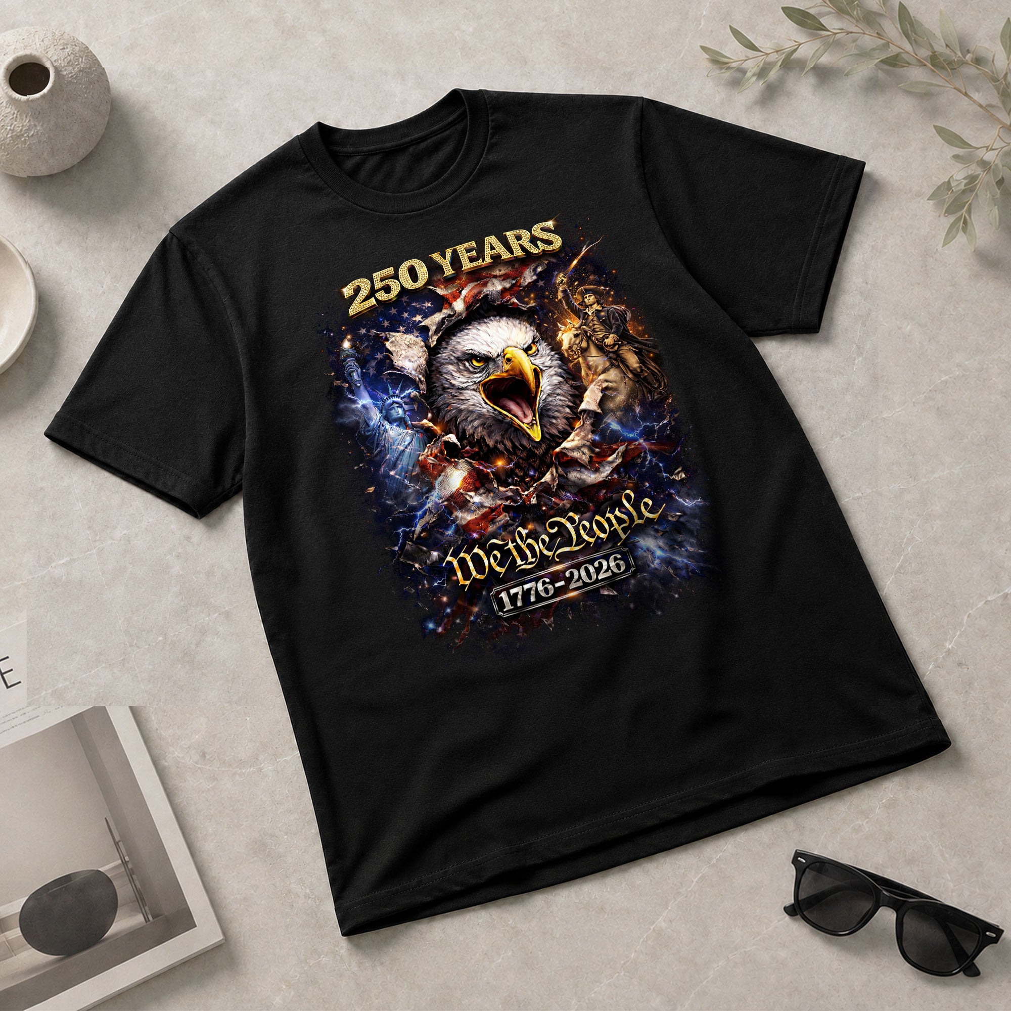 250 Years We The People 1776–2026 – American Heritage Graphic T-Shirt - Rust Field Wear