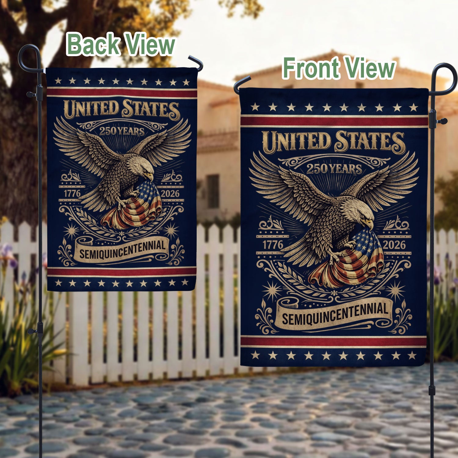 America 250th Anniversary 1776–2026 House Flag – Patriotic Eagle USA Double Sided Yard Decor