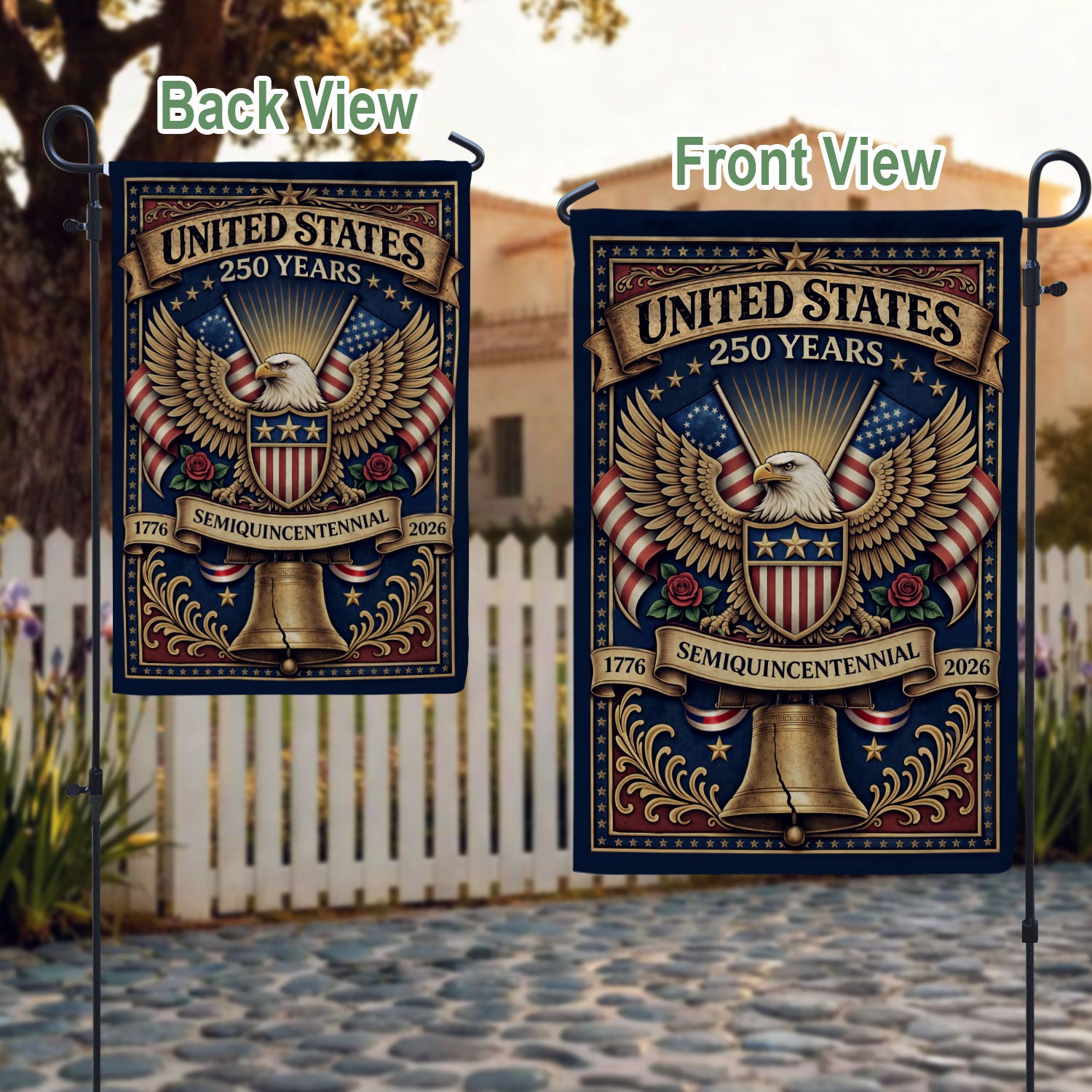 USA 250th Anniversary 1776–2026 House Flag – Majestic Bald Eagle & Stars Stripes Double Sided Banner