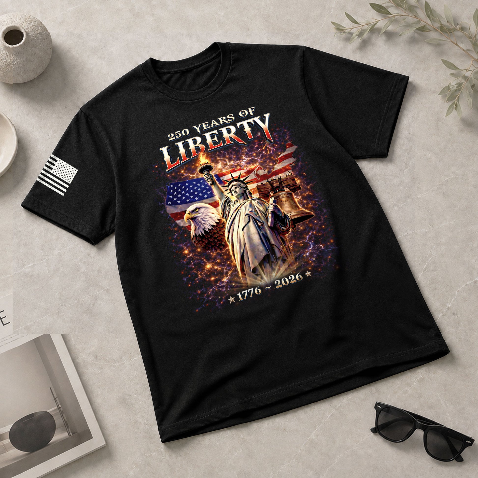 America 250th Anniversary Shirt - 1776-2026 Liberty Bell Tee, 250 Years of Freedom USA Birthday Merchandise - Rust Field Wear