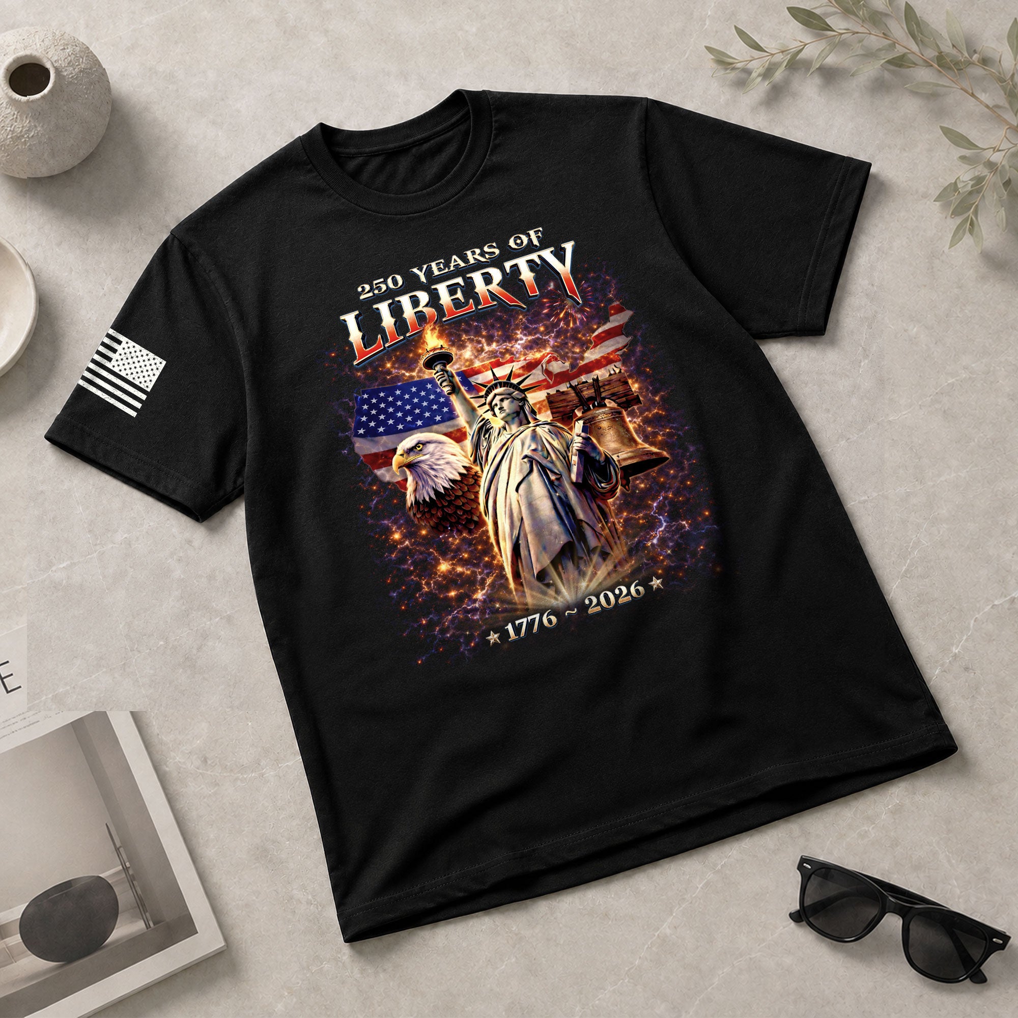 America 250th Anniversary Shirt - 1776-2026 Liberty Bell Tee, 250 Years of Freedom USA Birthday Merchandise - Rust Field Wear