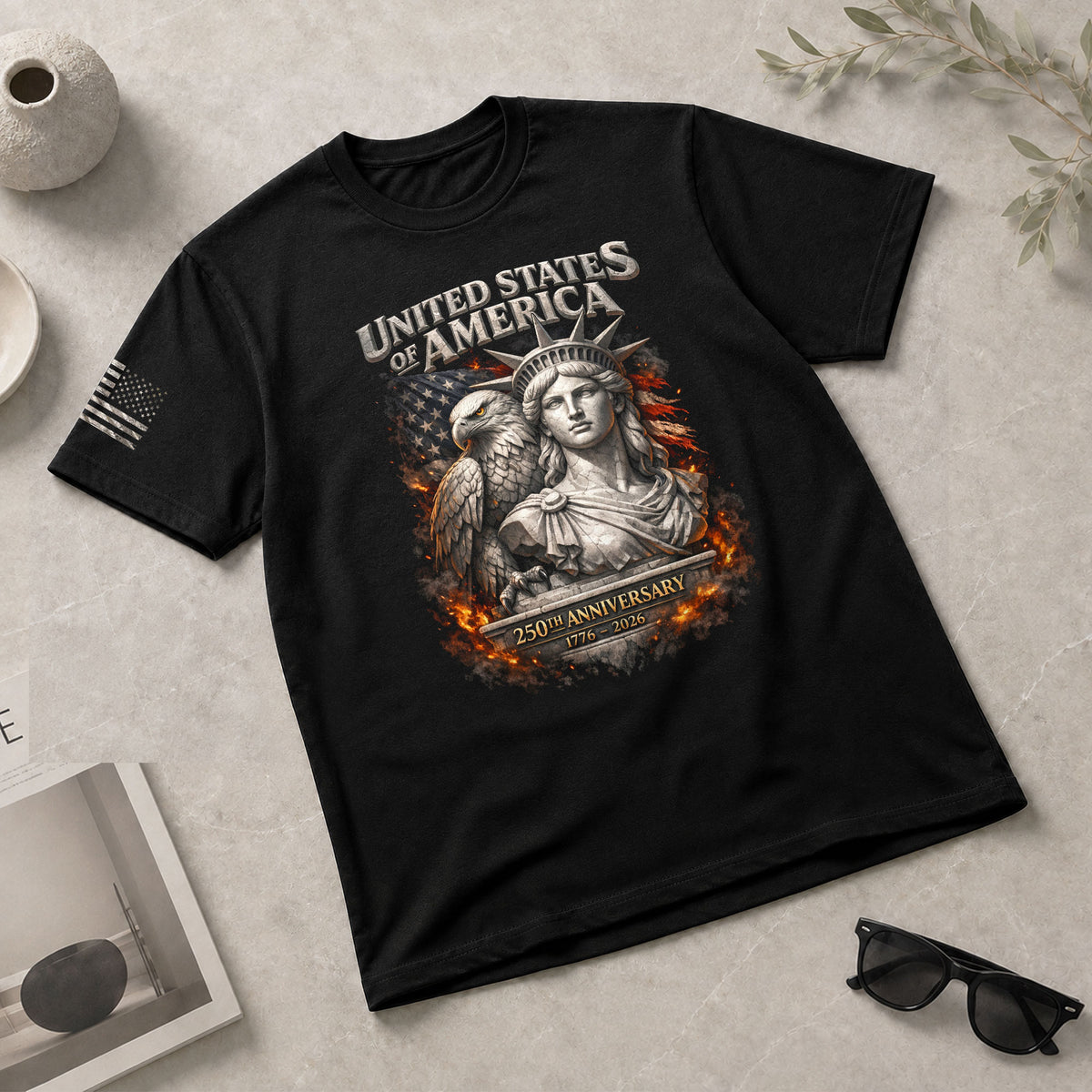 United States of America 250th Anniversary Shirt - Eagle & Lady Liberty 1776-2026 250 Years Tee - Rust Field Wear