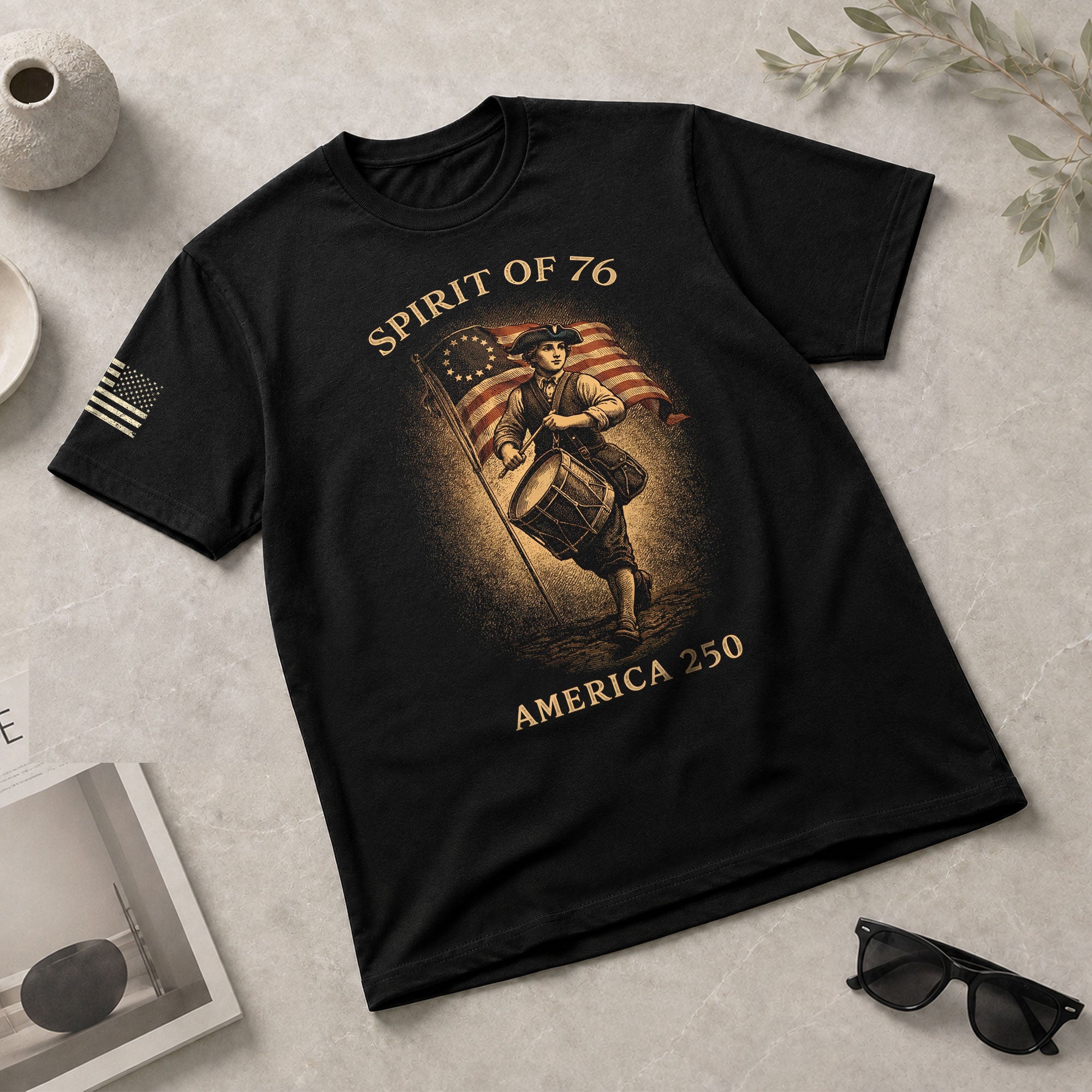 America 250th Anniversary T-Shirt 1776-2026 – Spirit of 76 Drummer Retro Patriotic Tee - Rust Field Wear