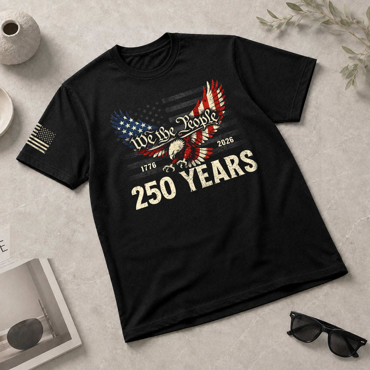 America 250th Anniversary T-Shirt 1776-2026 – We The People & Eagle Freedom Tee - Rust Field Wear