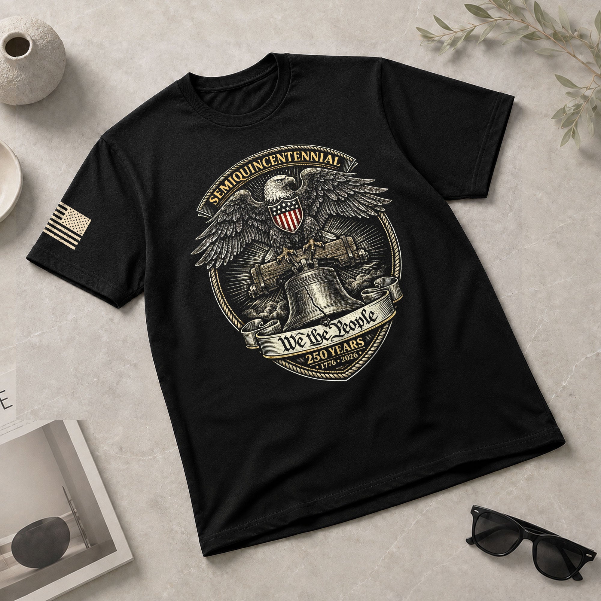 America 250th Anniversary T-Shirt (1776-2026) – We The People, Liberty Bell & Eagle Patriotic Tee - Rust Field Wear