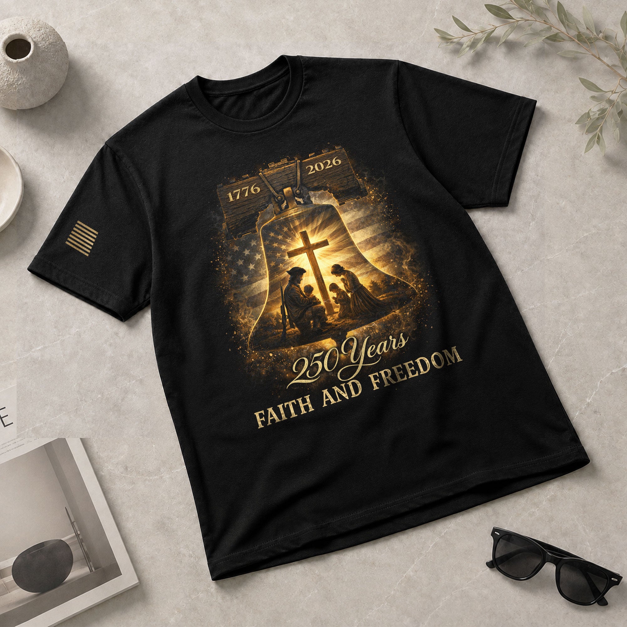 America 250th Anniversary Hoodie 1776-2026 – Family Prayer & Holy Cross Christian Hoodie - Rust Field Wear