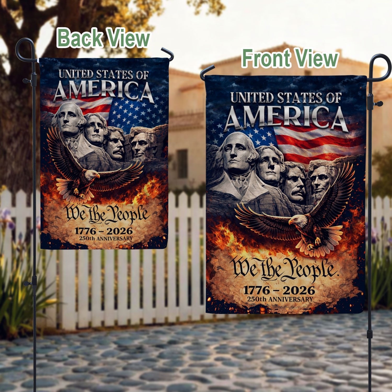 USA 250th Anniversary Flag 1776-2026 – 250 Years American Anniversary Patriotic House Flag Outdoor Yard Decoration - Rust Field Wear