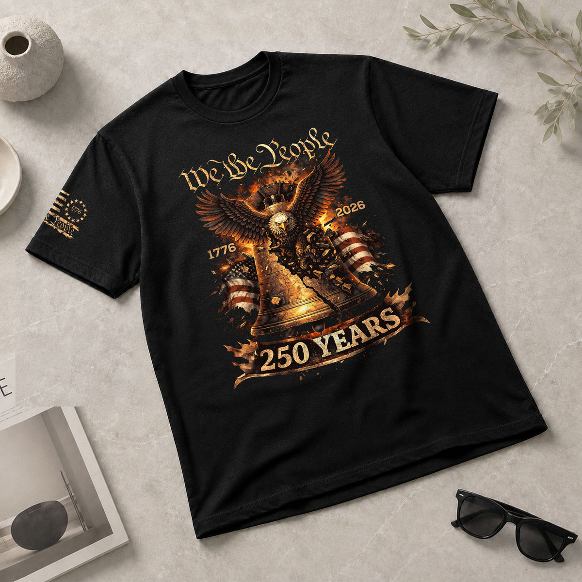Liberty Bell Eagle We The People T-Shirt - Patriotic 250 Years Heritage Tee - Rust Field Wear