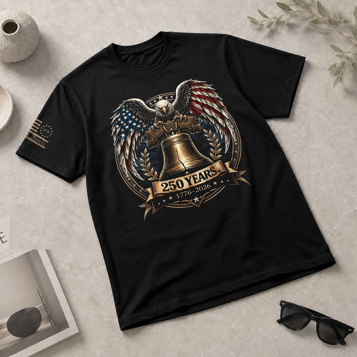 Vintage 250 Years 1776-2026 T-Shirt - Patriotic Eagle & Liberty Bell Anniversary Shirt - Rust Field Wear