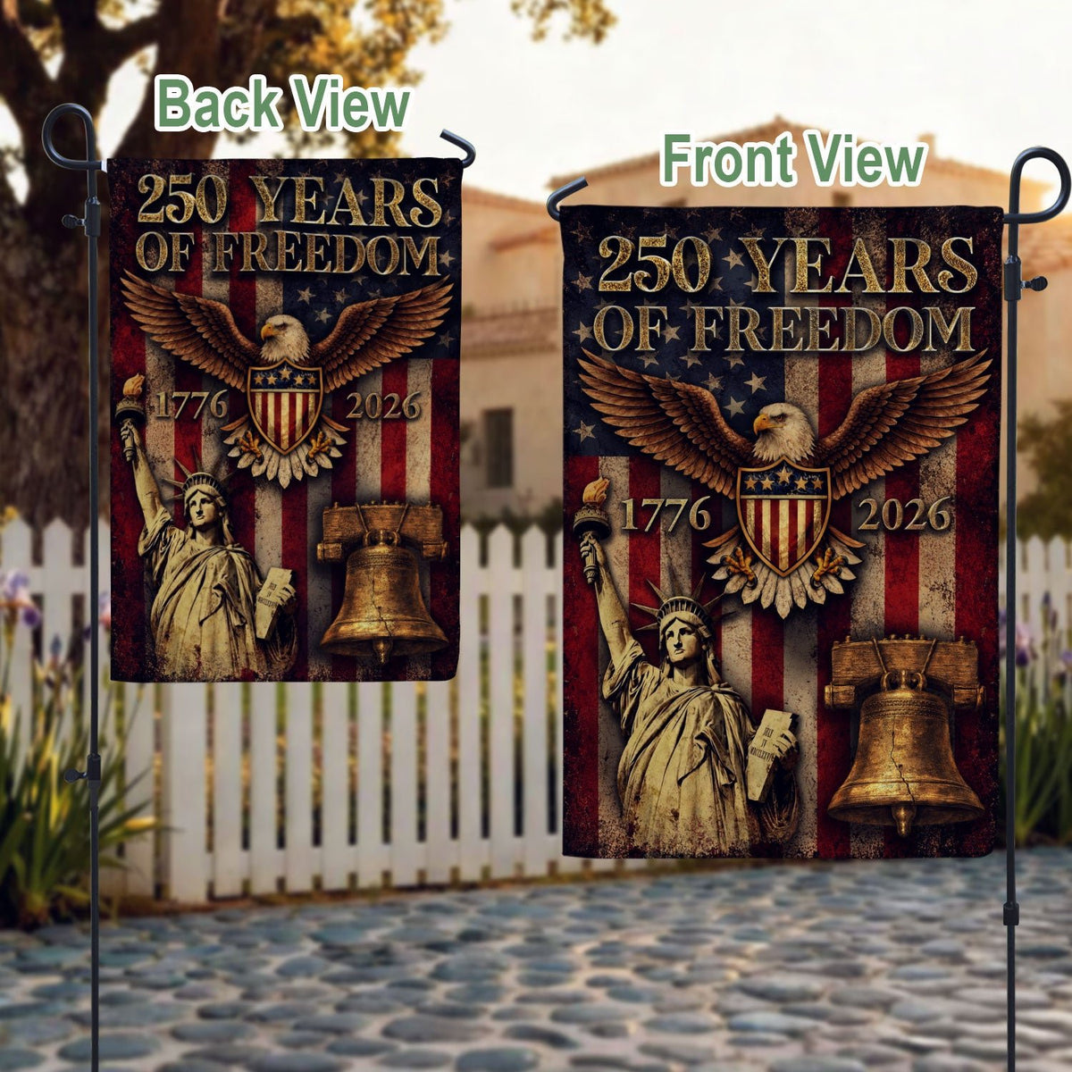 250th Anniversary United States Garden Flag - Patriotic Eagle Shield Home Decor 2026 - Rust Field Wear