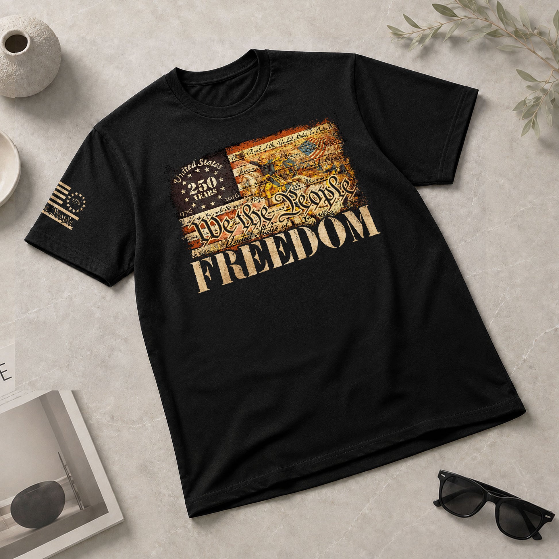 Freedom Shirts for Men, Freedom American Flag Vintage History Patriotic We The People - Patriotic T Shirts - Rust Field Wear