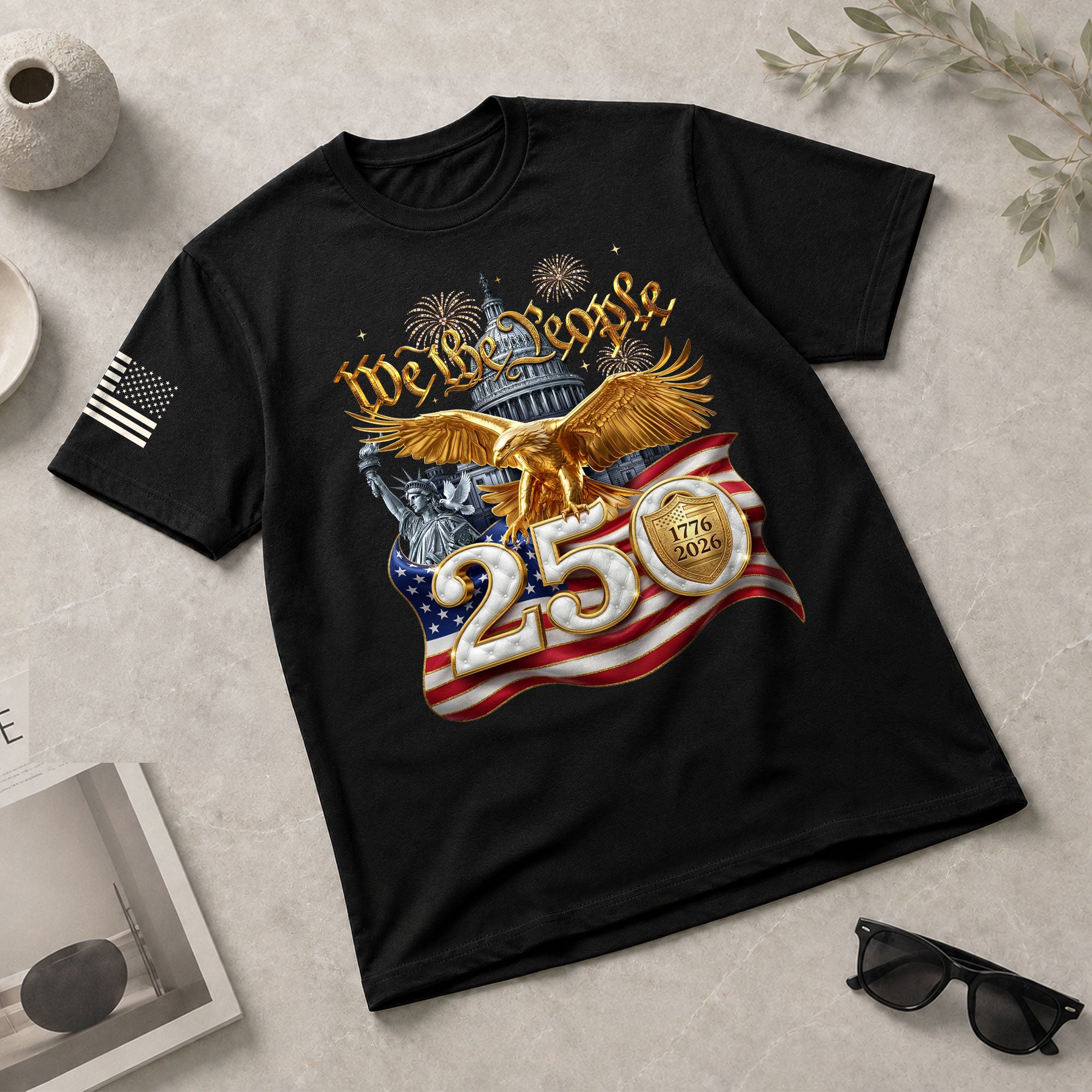 We the People 250 Years 1776-2026 T-Shirt - Capitol Liberty Eagle Patriotic Tee - Rust Field Wear