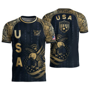 Navy USA Soccer Jersey Patriotic Eagle Statue of Liberty Football Shirt Men Women