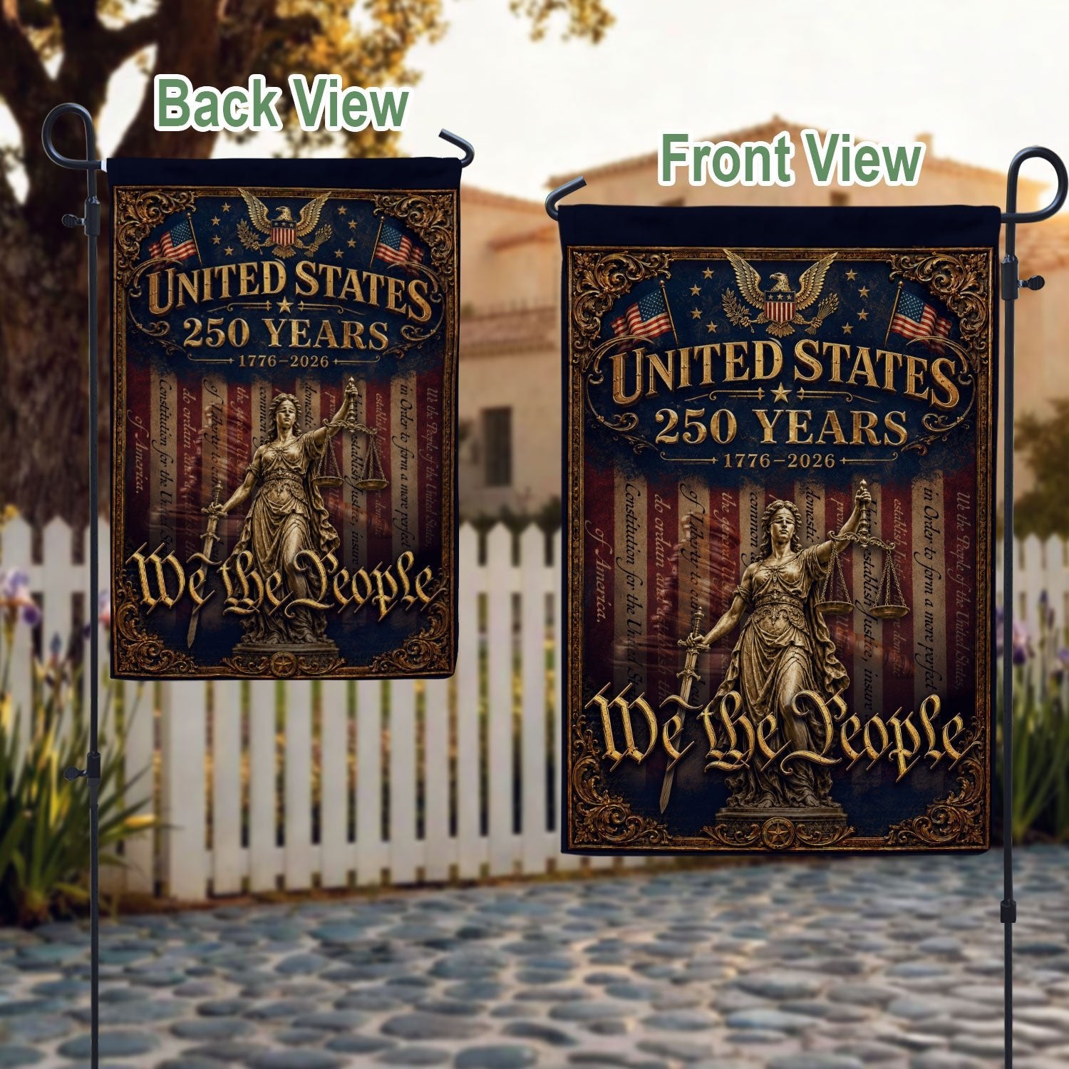 United States 250 Years Garden Flag We The People Patriotic USA Yard Decor - Rust Field Wear