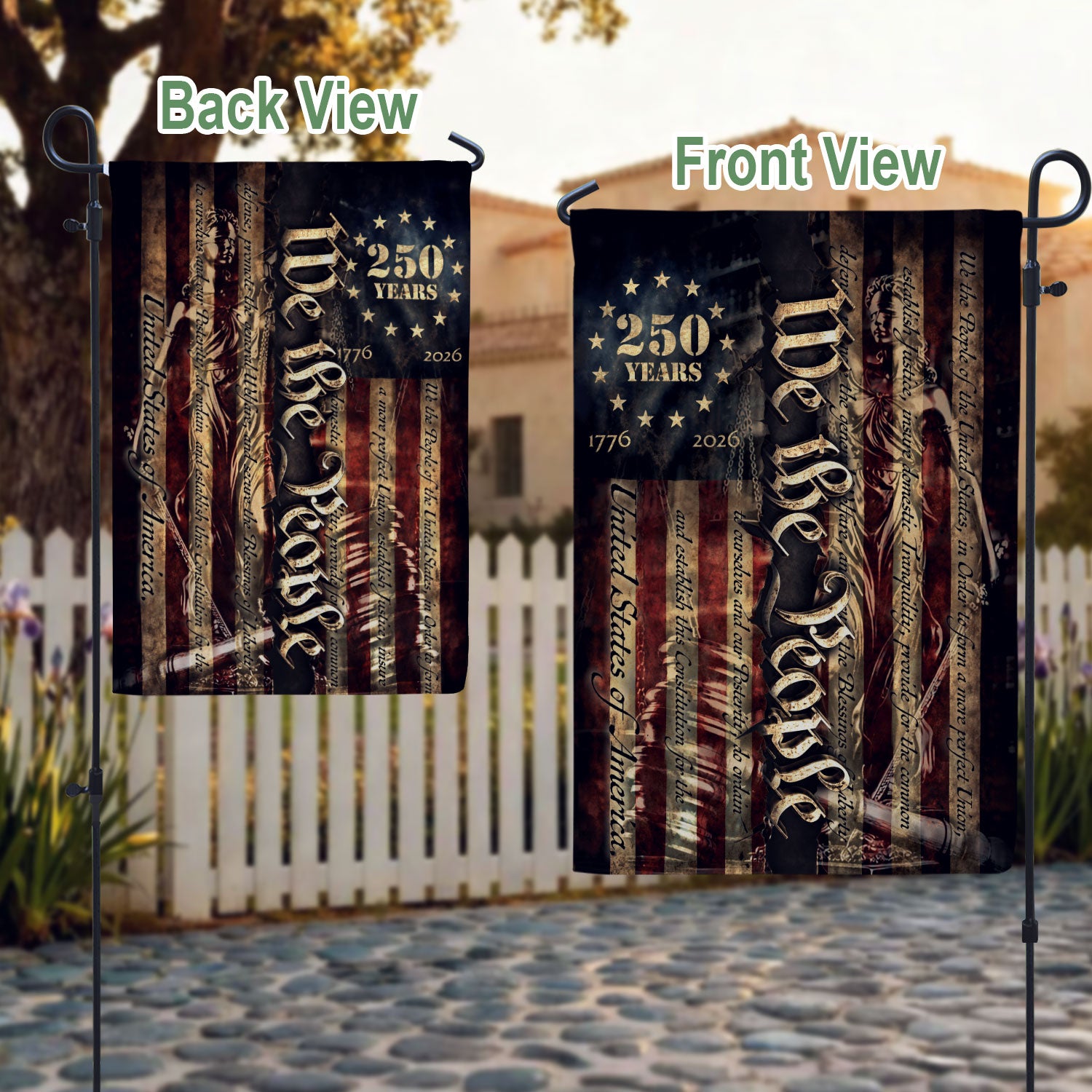 House Flag 1776-2026 US Constitution We The People Patriotic 250 Years Banner