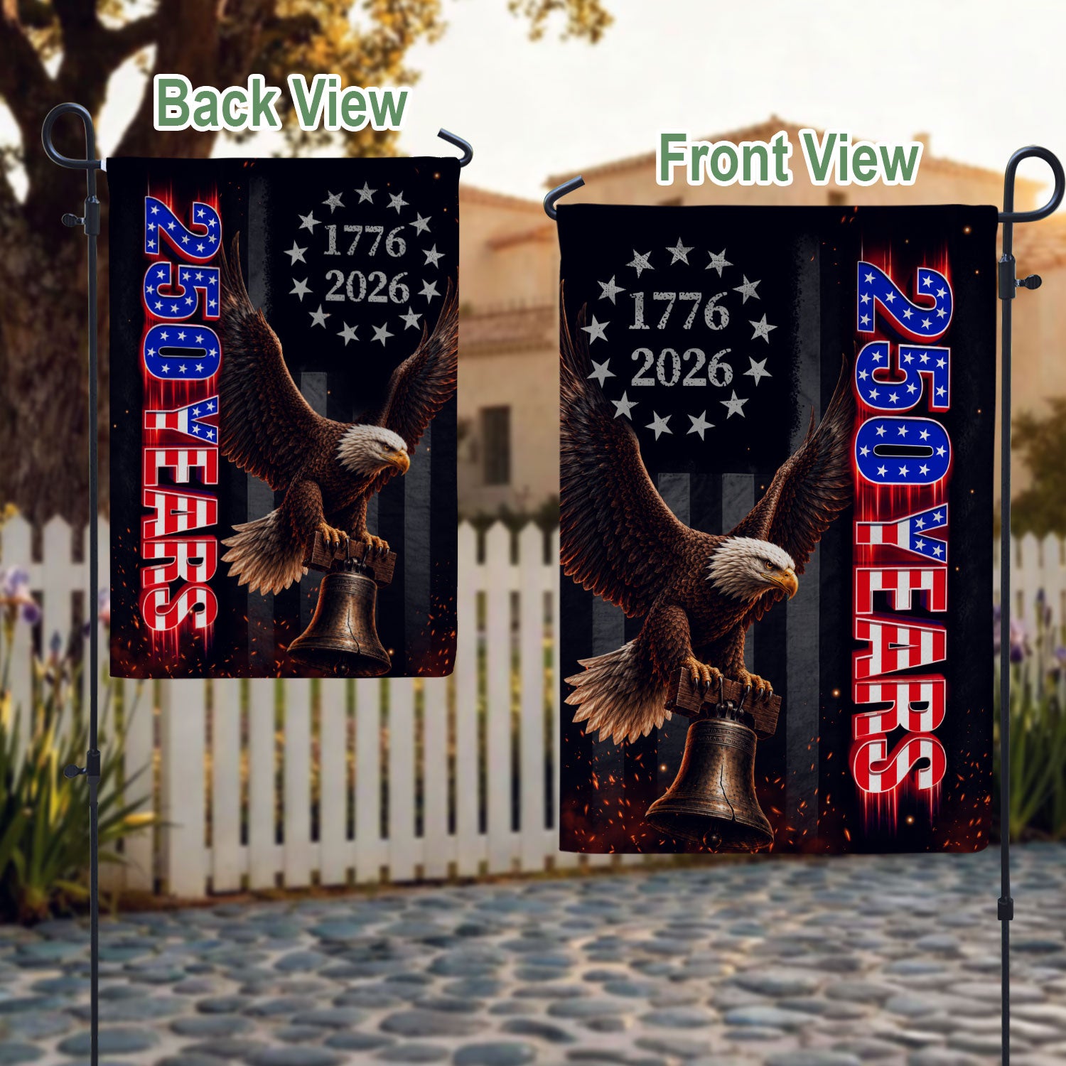 250 Years of Freedom Garden Flag Eagle Liberty Patriotic Yard Decor