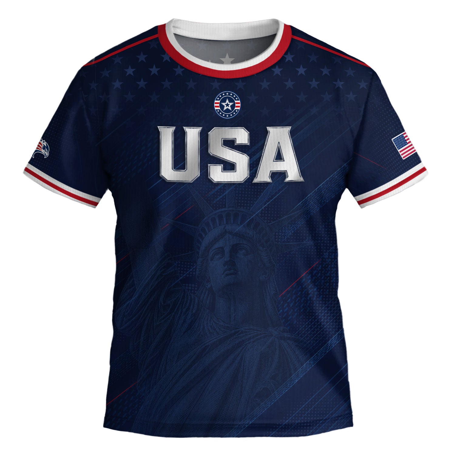 USA Kids Soccer Jersey Set Navy Blue Eagle Shield Youth Football Kit