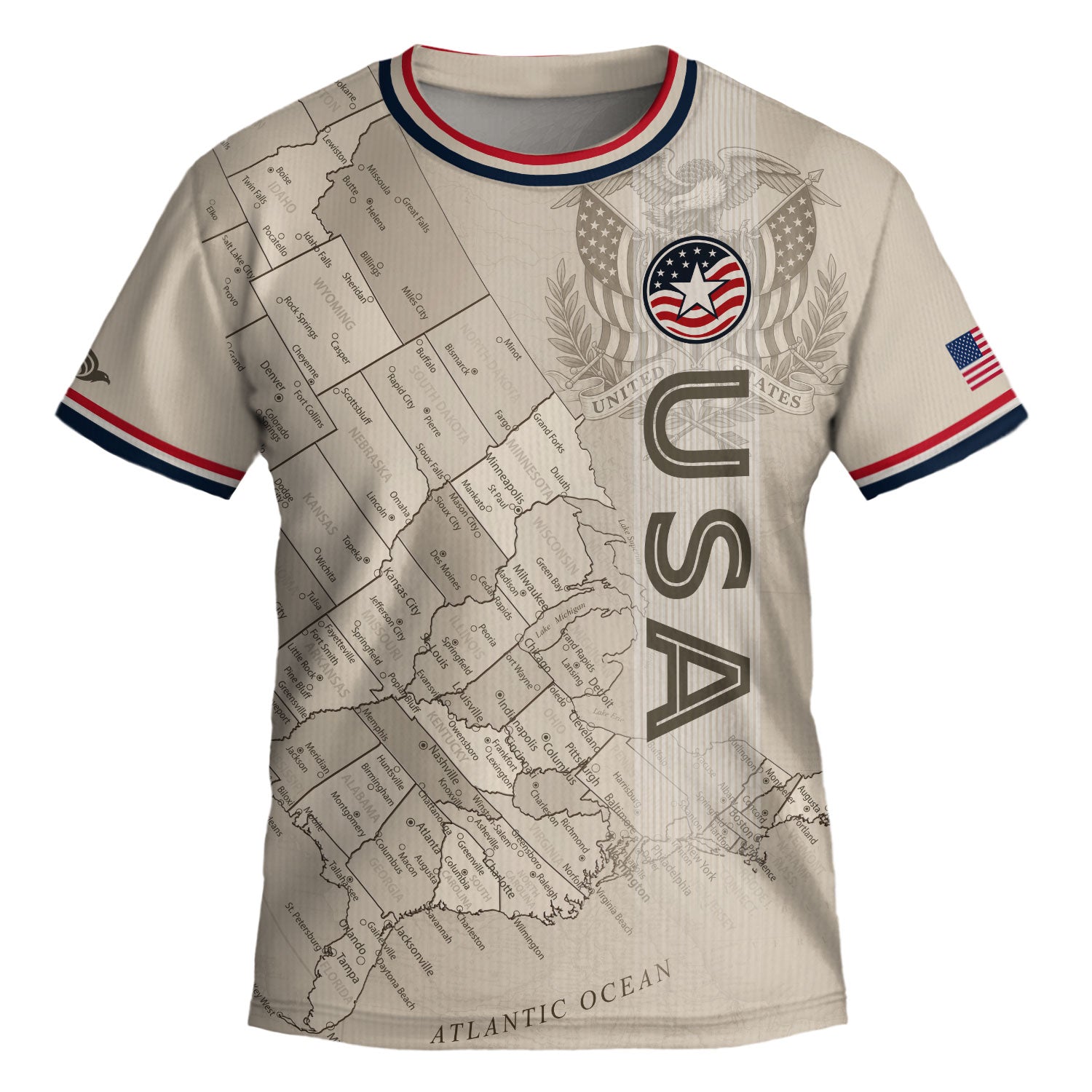 USA Kids Soccer Jersey Set Off White Map Graphic Youth Football Kit