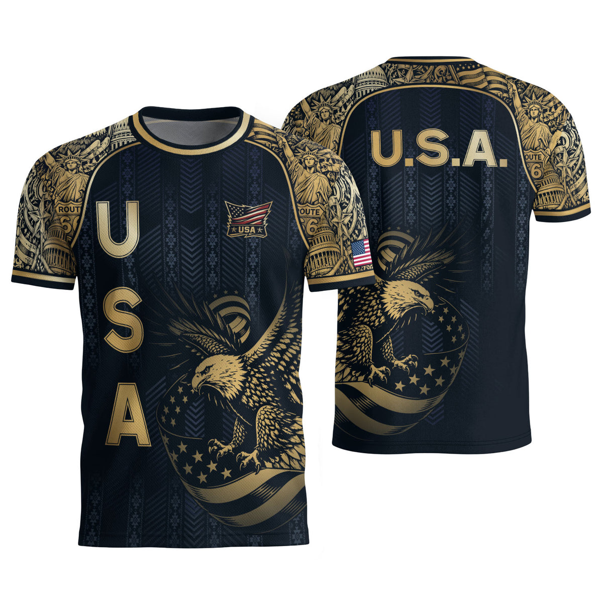 Adult Soccer Jersey Blue Edition Elite Eagle Emblem Patriotic Athletic Sport Top - Rust Field Wear