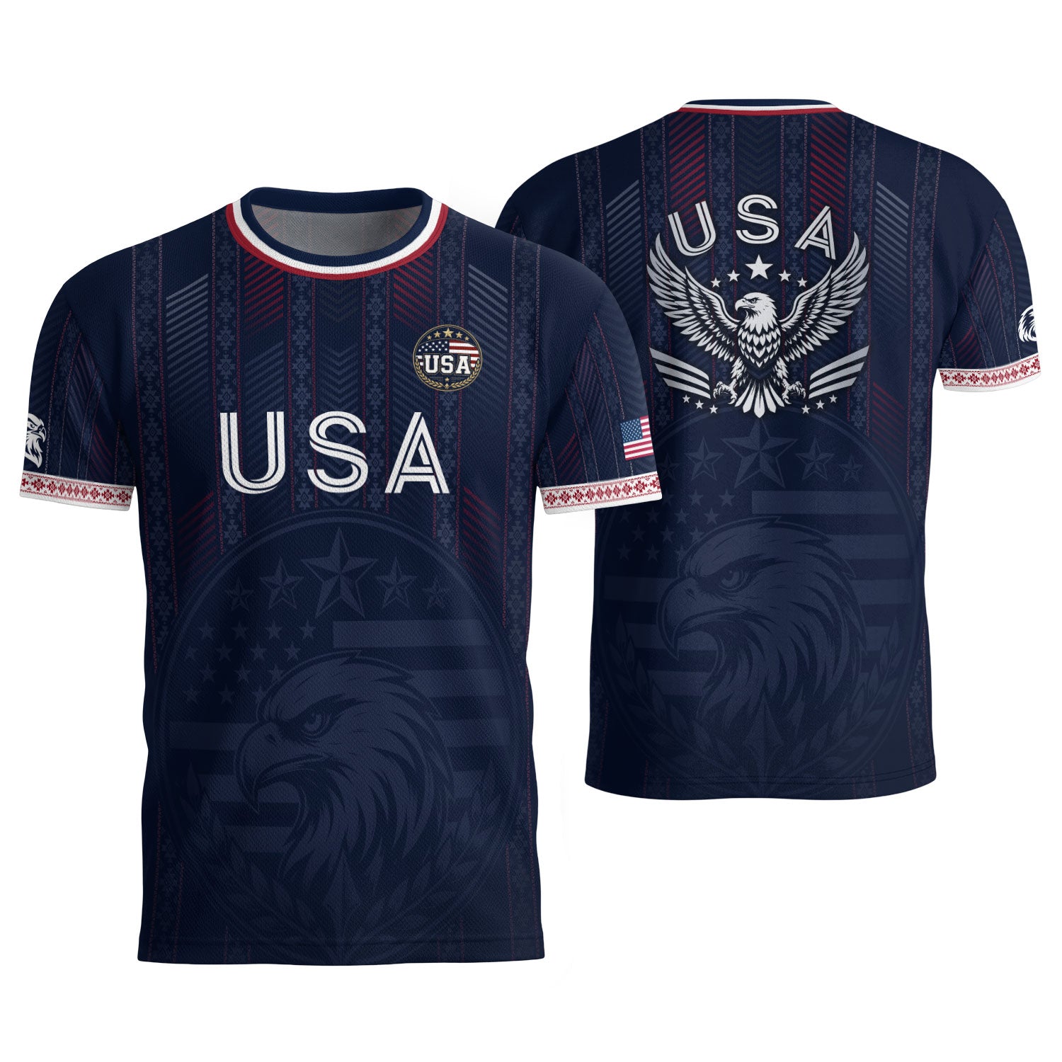 Navy Blue USA Soccer Jersey Patriotic Eagle Football Shirt American Flag Inspired Sports Fan Apparel for Men