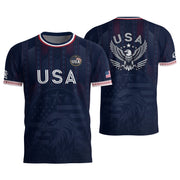 Navy Blue USA Soccer Jersey Patriotic Eagle Football Shirt American Flag Inspired Sports Fan Apparel for Men - Rust Field Wear