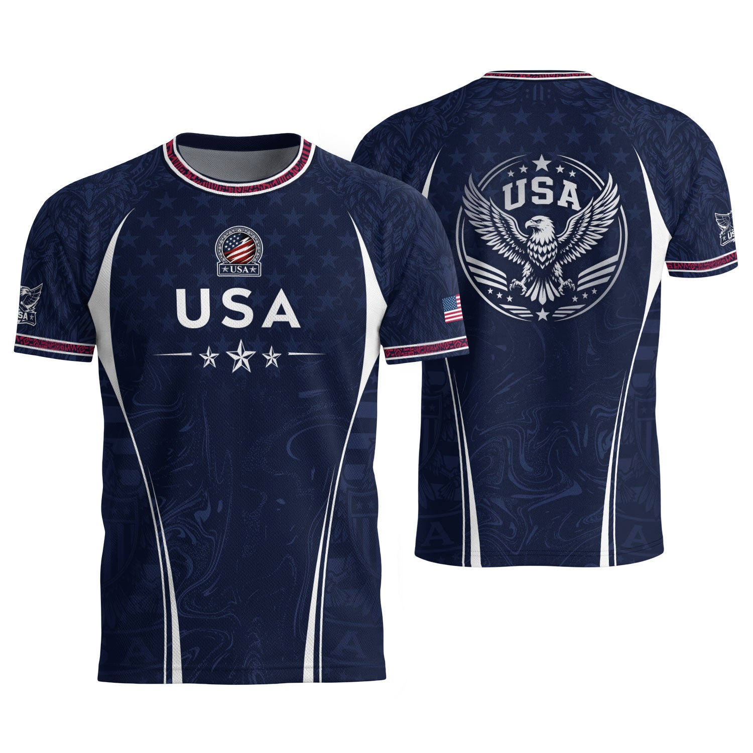Navy Blue USA Soccer Jersey Patriotic Eagle Football Shirt American Pride Sports Fan Apparel for Men