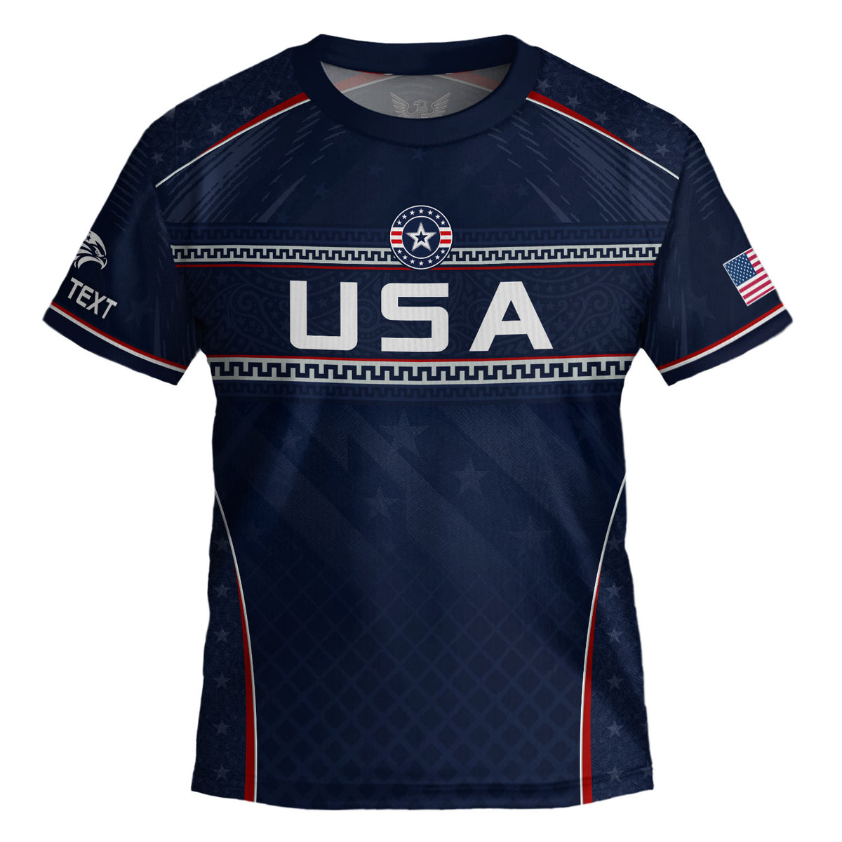 Custom Dark Navy USA Soccer Uniform Personalized Name Number For Kid - Rust Field Wear