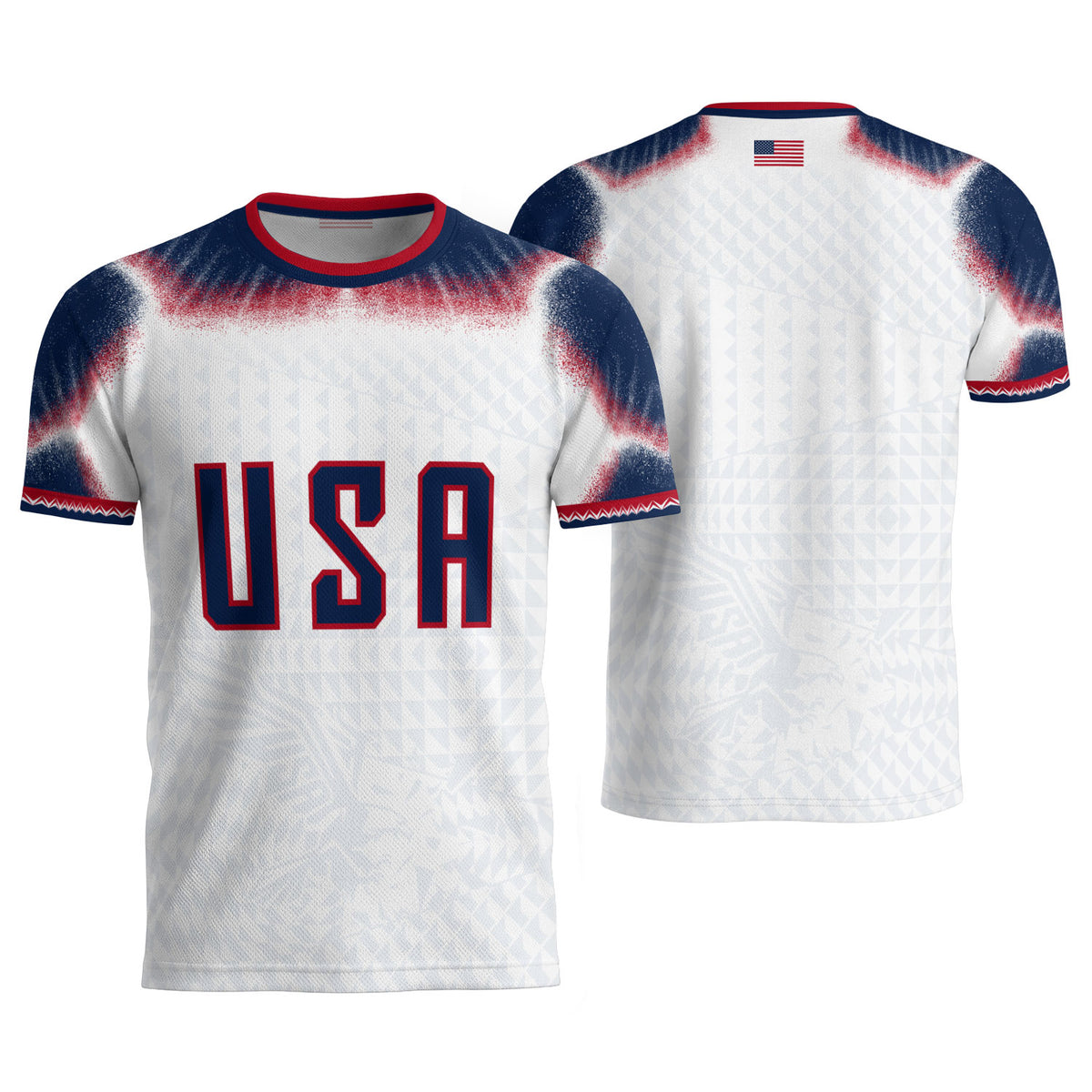USA Soccer Jersey Men White Red Blue Star Pattern Soccer T-Shirt Sportswear Gift - Rust Field Wear