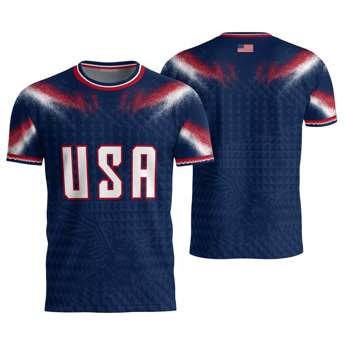 USA Soccer Jersey Men Patriotic Eagle Graphic Tee American Pride Football Shirt - Rust Field Wear