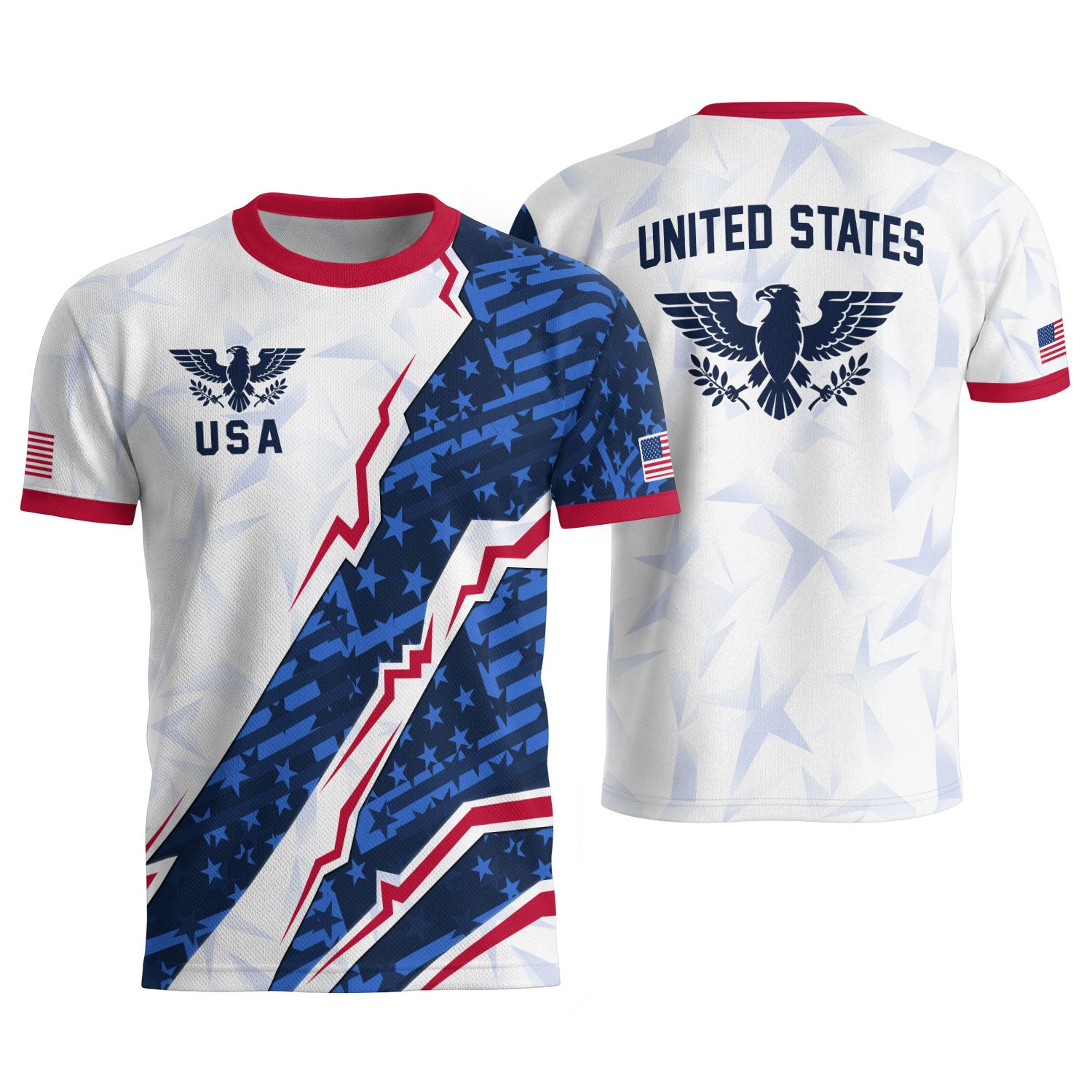 USA Eagle Soccer Jersey Adult American Pride Patriotic Soccer Fan Graphic Shirt