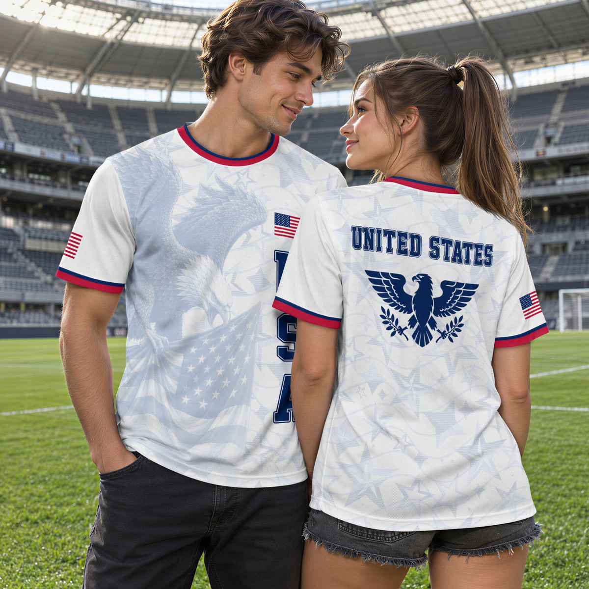 USA Eagle Soccer Jersey Adult Patriotic American Flag Soccer Fan Independence Day Shirt