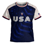 Kids USA Soccer Jersey Youth Children Patriotic Subtle Star Pattern United States Tee - Rust Field Wear
