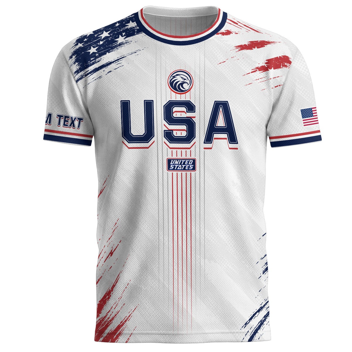 Custom USA Soccer Jersey Men White Brush Stroke Name Number Football Shirt - Rust Field Wear