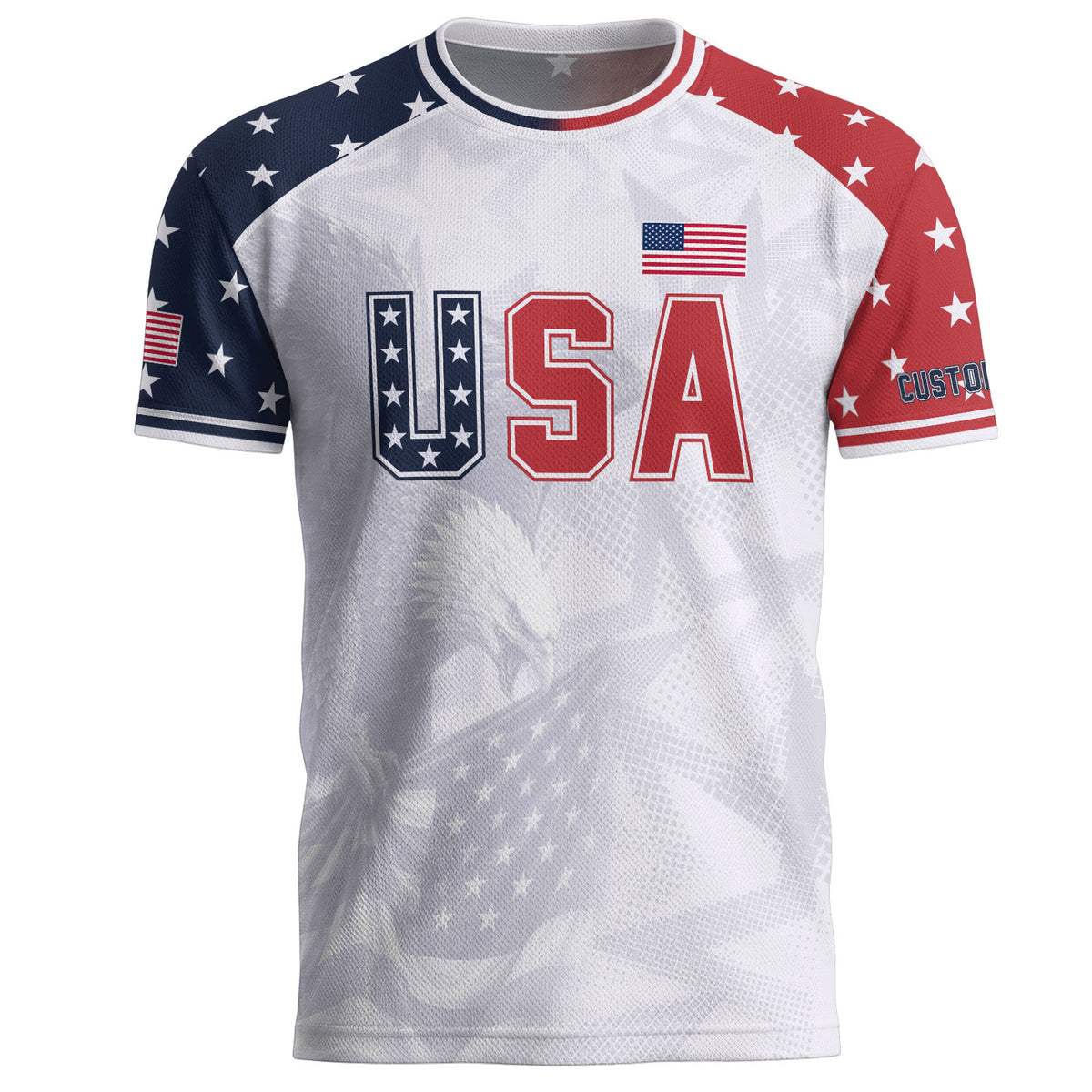 Custom USA Soccer Jersey White American Football Shirt Sports Fan Gear Name Men - Rust Field Wear