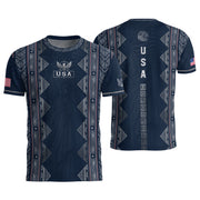 Adult Soccer Jersey Blue Patriotic Design - Iconic Statue of Liberty Sport Graphic Tee - Rust Field Wear