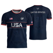 Blue Adult Soccer Jersey Classic Style - Patriotic Eagle Graphic Team Training Shirt - Rust Field Wear