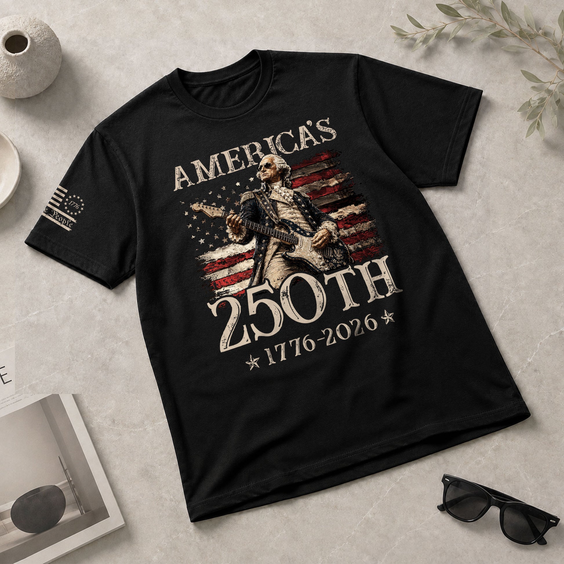 Iconic George Washington Guitar Shirt 1776-2026 Patriotic Graphic Tee Heritage Apparel Gift - Rust Field Wear