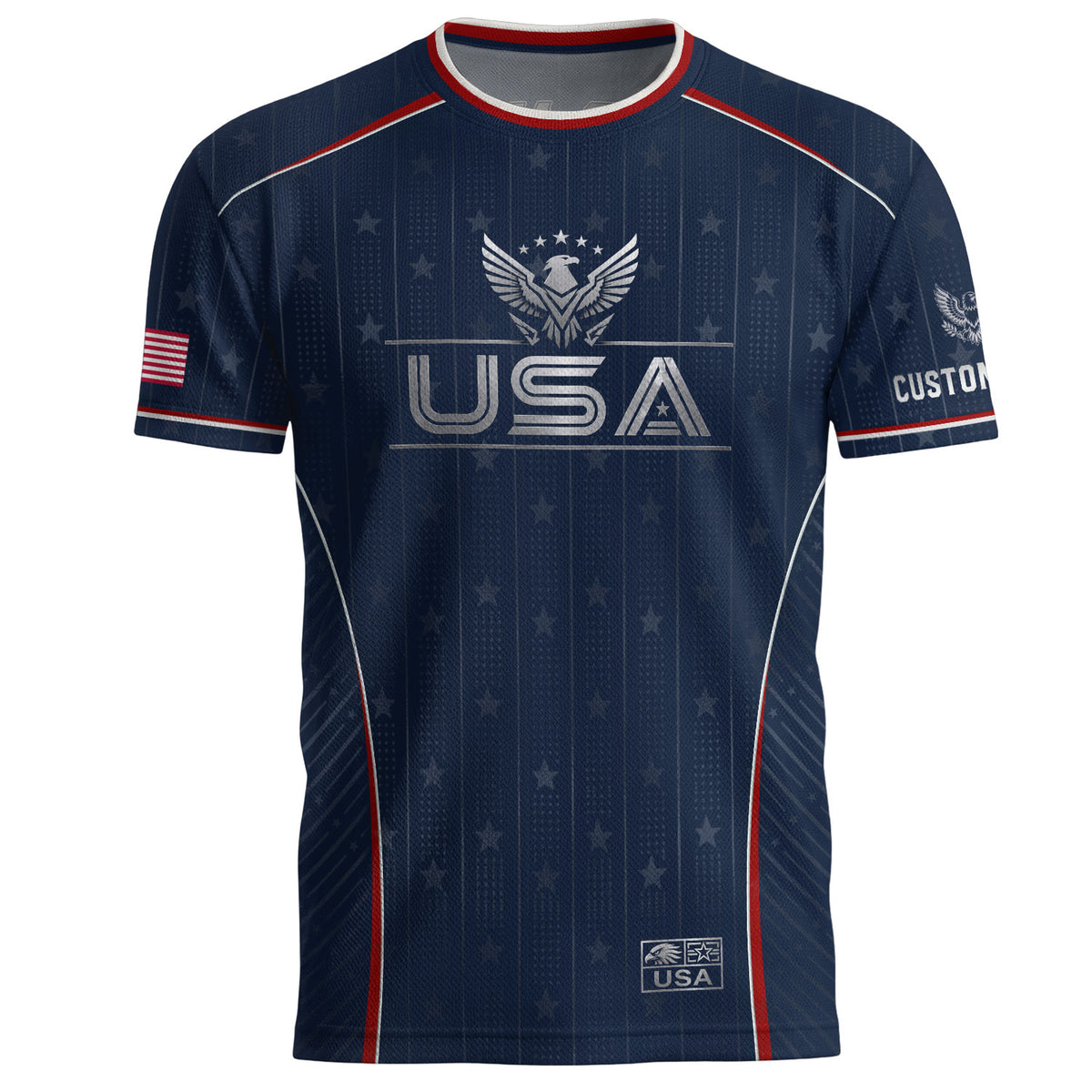 Adult USA Soccer Jersey Personalized American Eagle Patriotic Team Football Shirt - Rust Field Wear