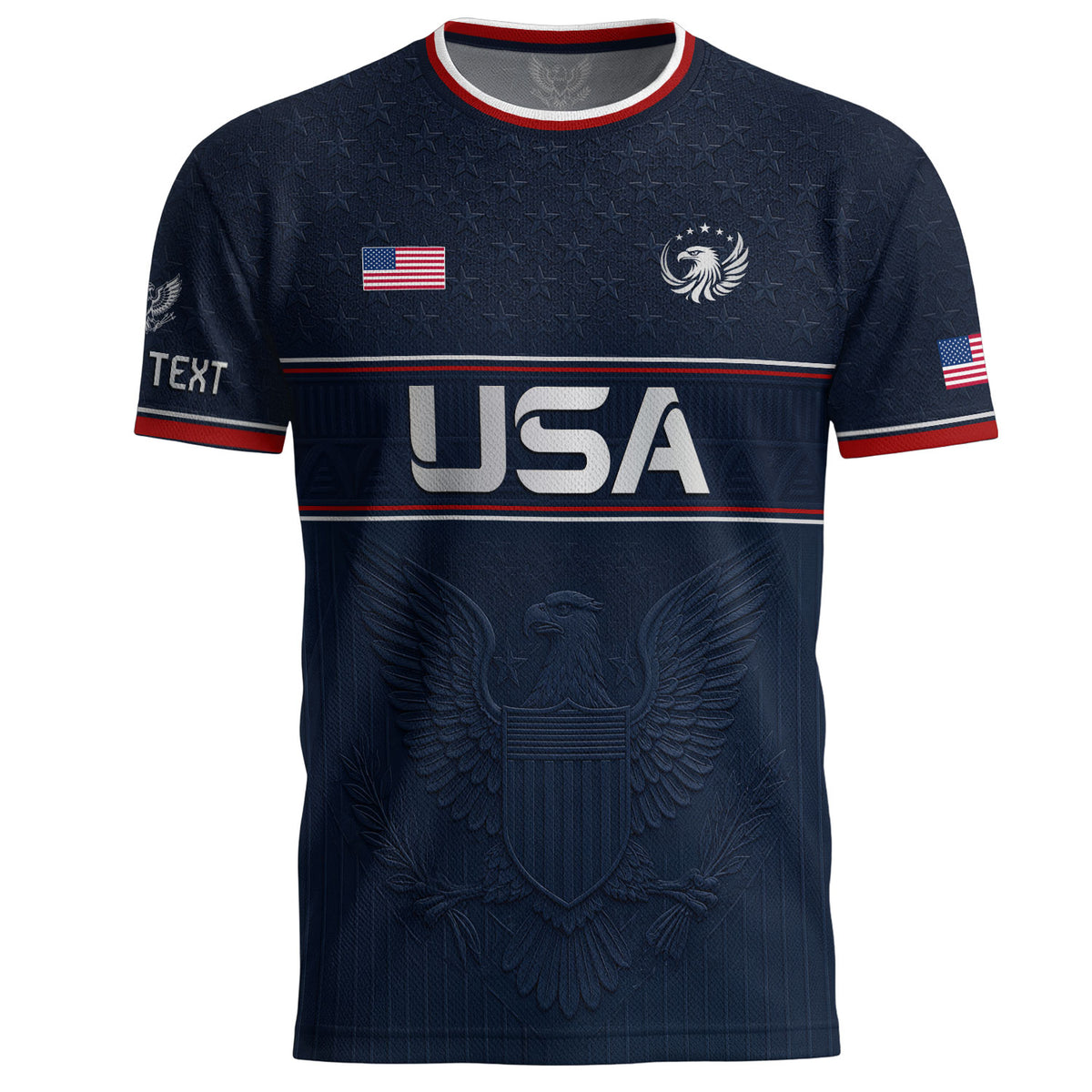 Adult Custom USA Soccer Jersey Personalize Name Number Patriotic Graphic Team Shirt - Rust Field Wear