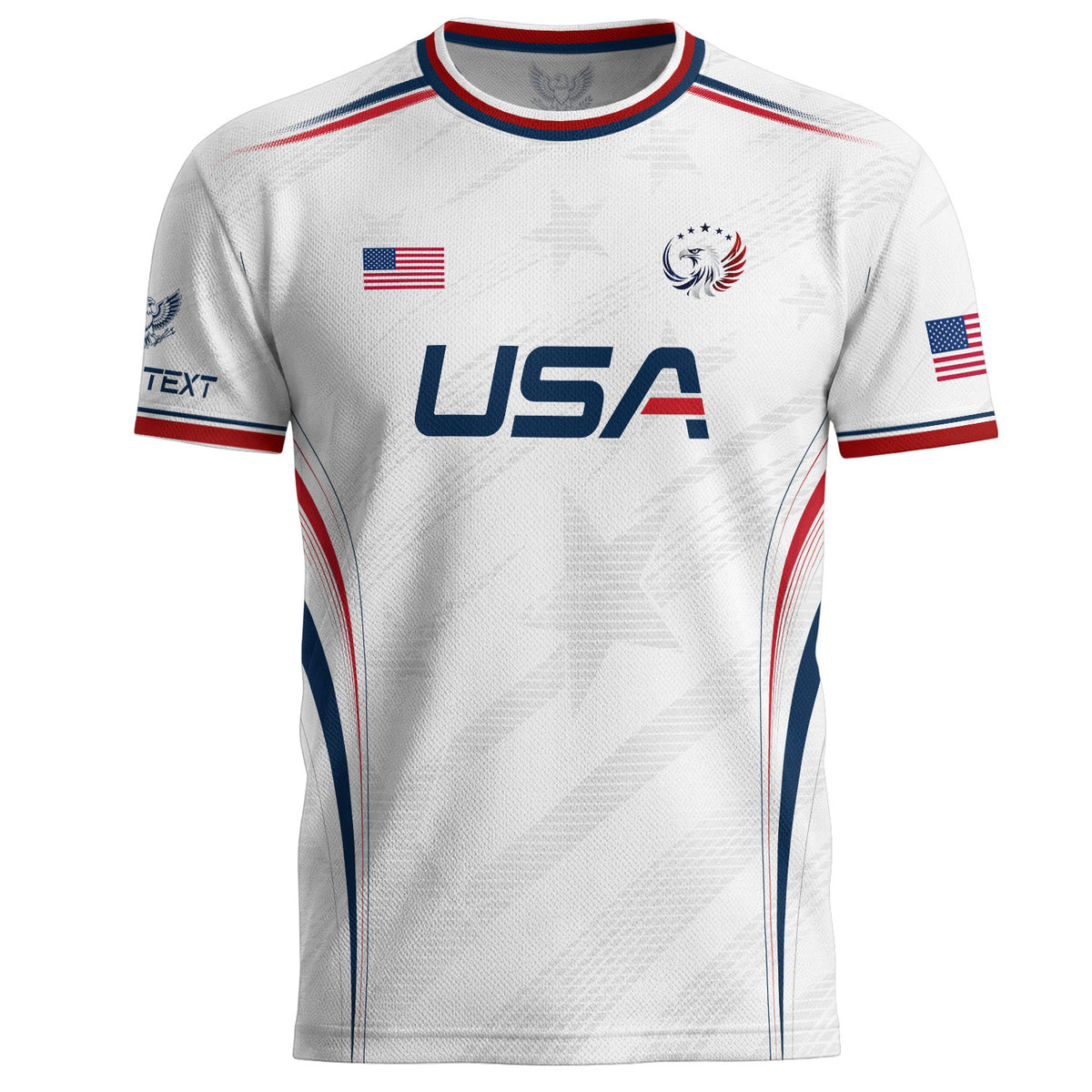 Custom White USA Soccer Jersey Personalized Adult Name Number Patriotic Sports Uniform - Rust Field Wear