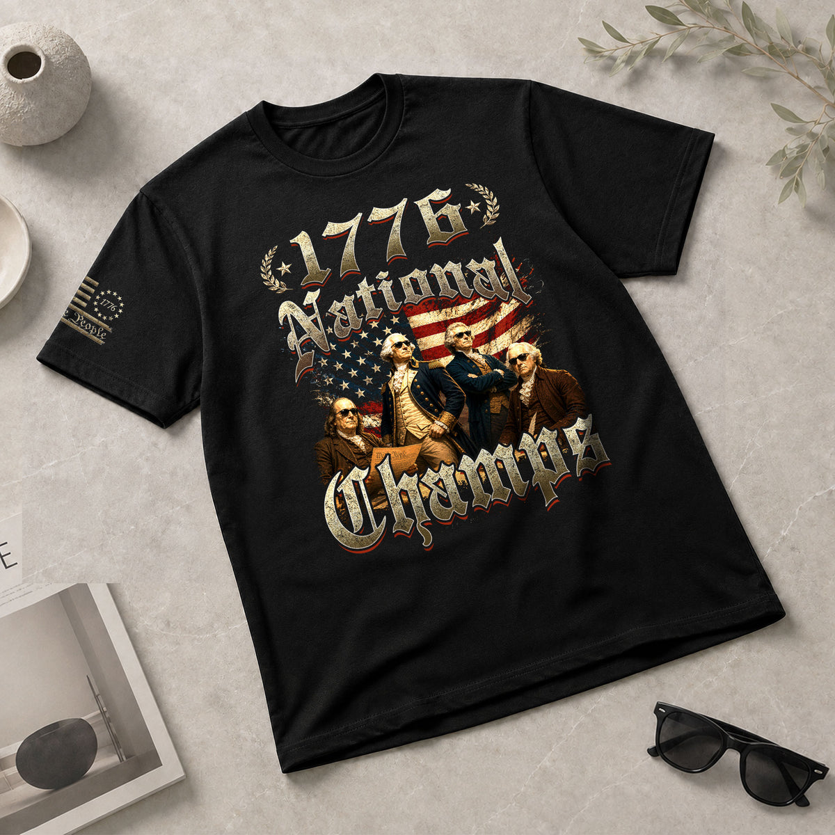 1776 National Champs T-Shirt Vintage US Founding Fathers Patriotic 4th of July Graphic Tee - Rust Field Wear