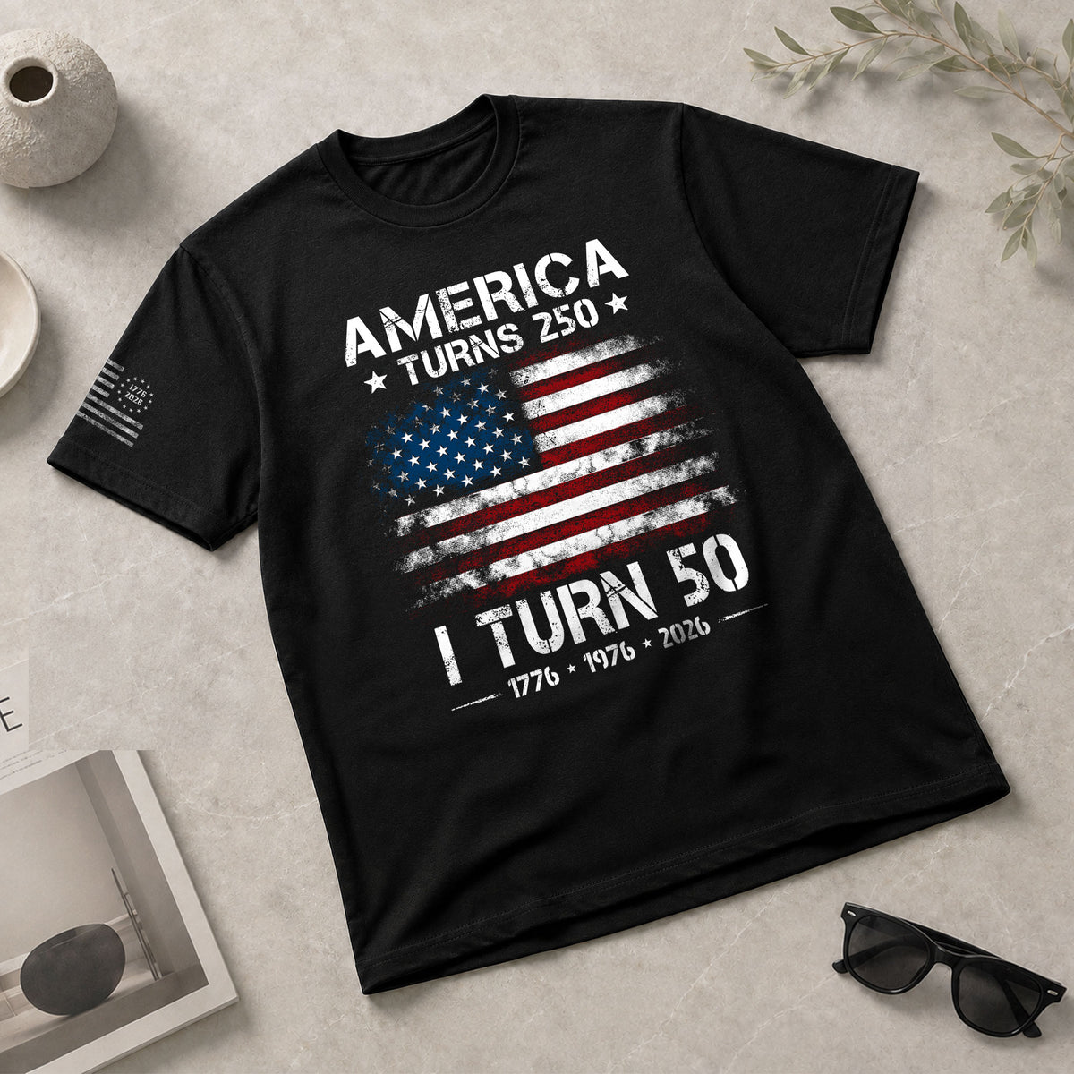1976 Limited Edition 50th Birthday T-Shirt - Celebrating 250 Years of History 1776-2026 - Rust Field Wear