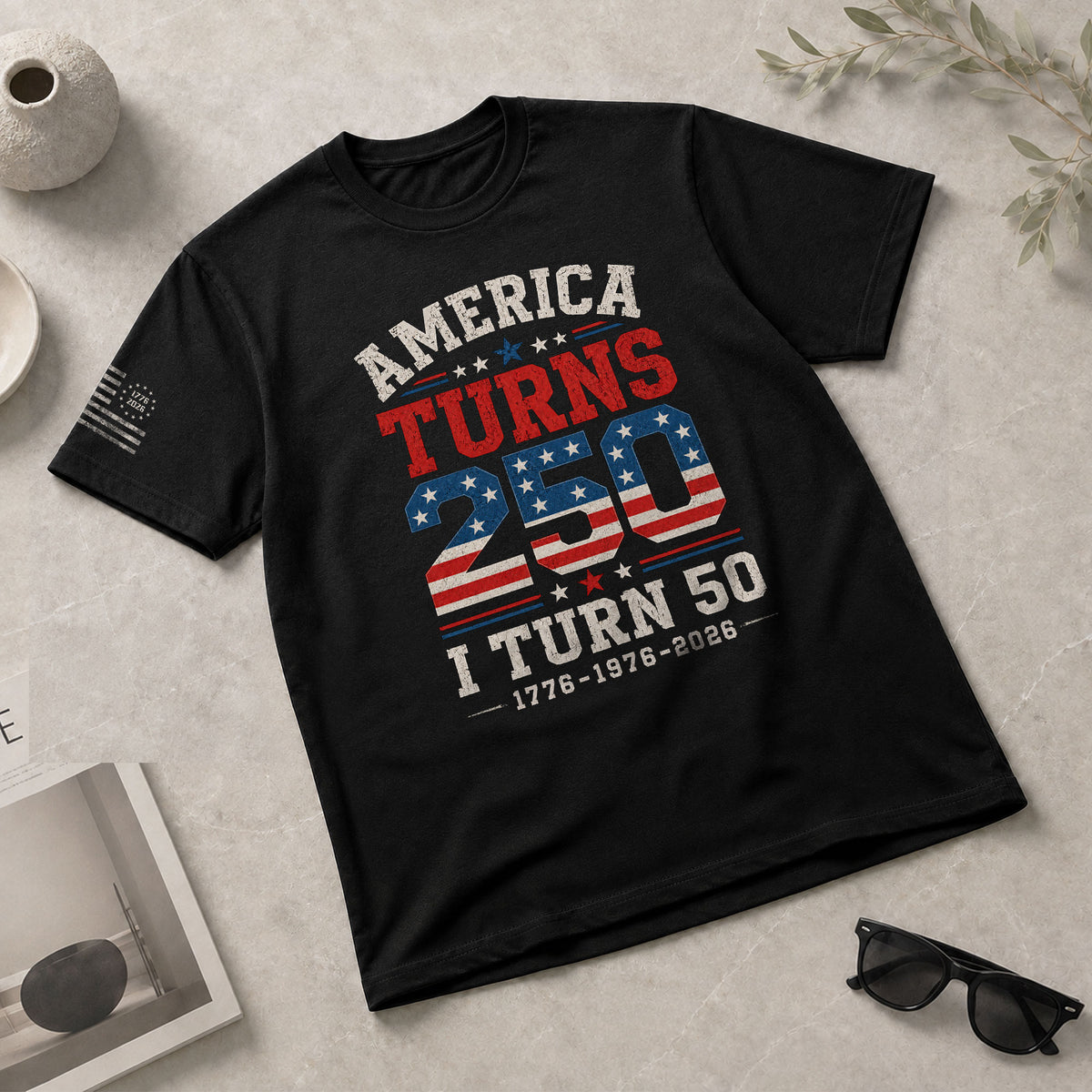 Born In 1976 - 50 Year Milestone Graphic Apparel - 250 Year Anniversary Commemorative - Rust Field Wear
