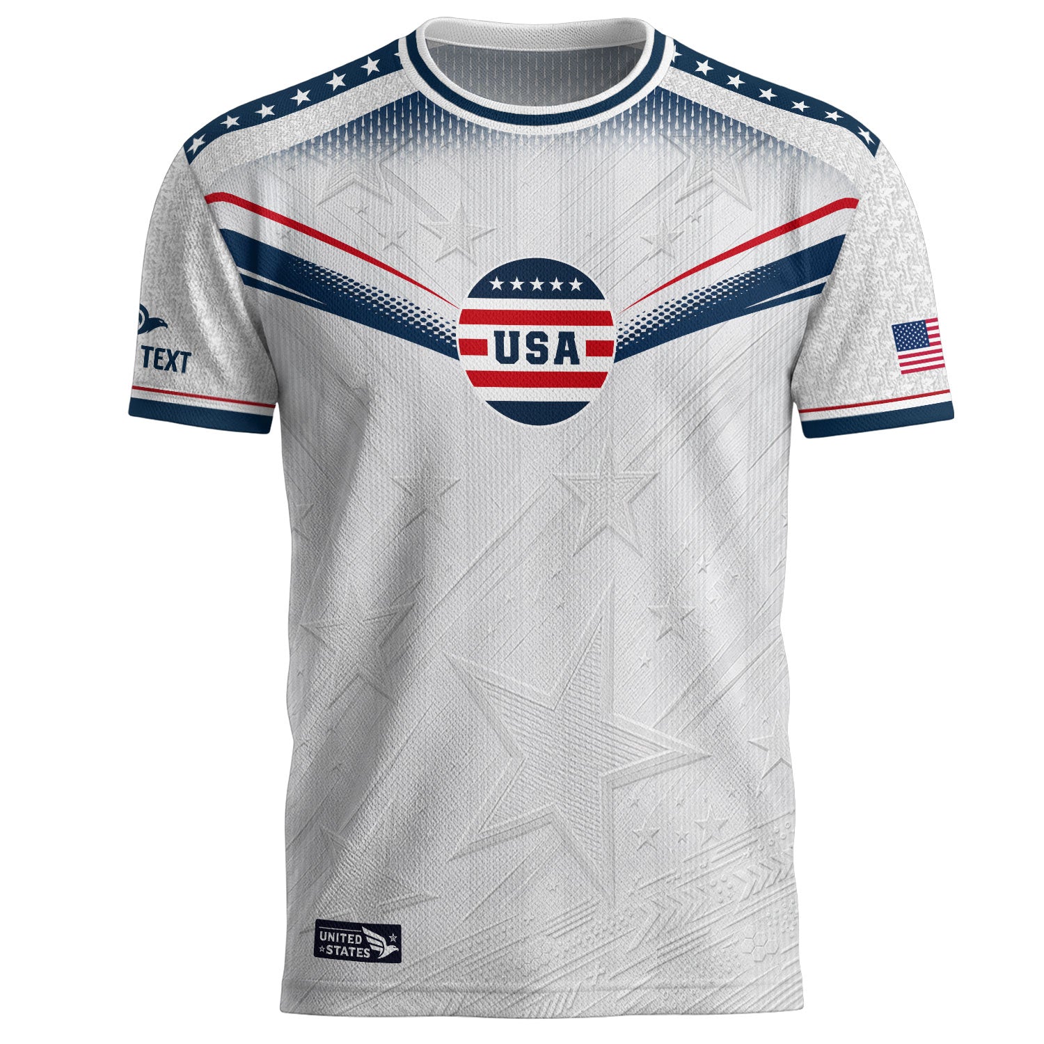 Personalized USA White Soccer Jersey - Custom Name & Number Patriotic Sports Gear