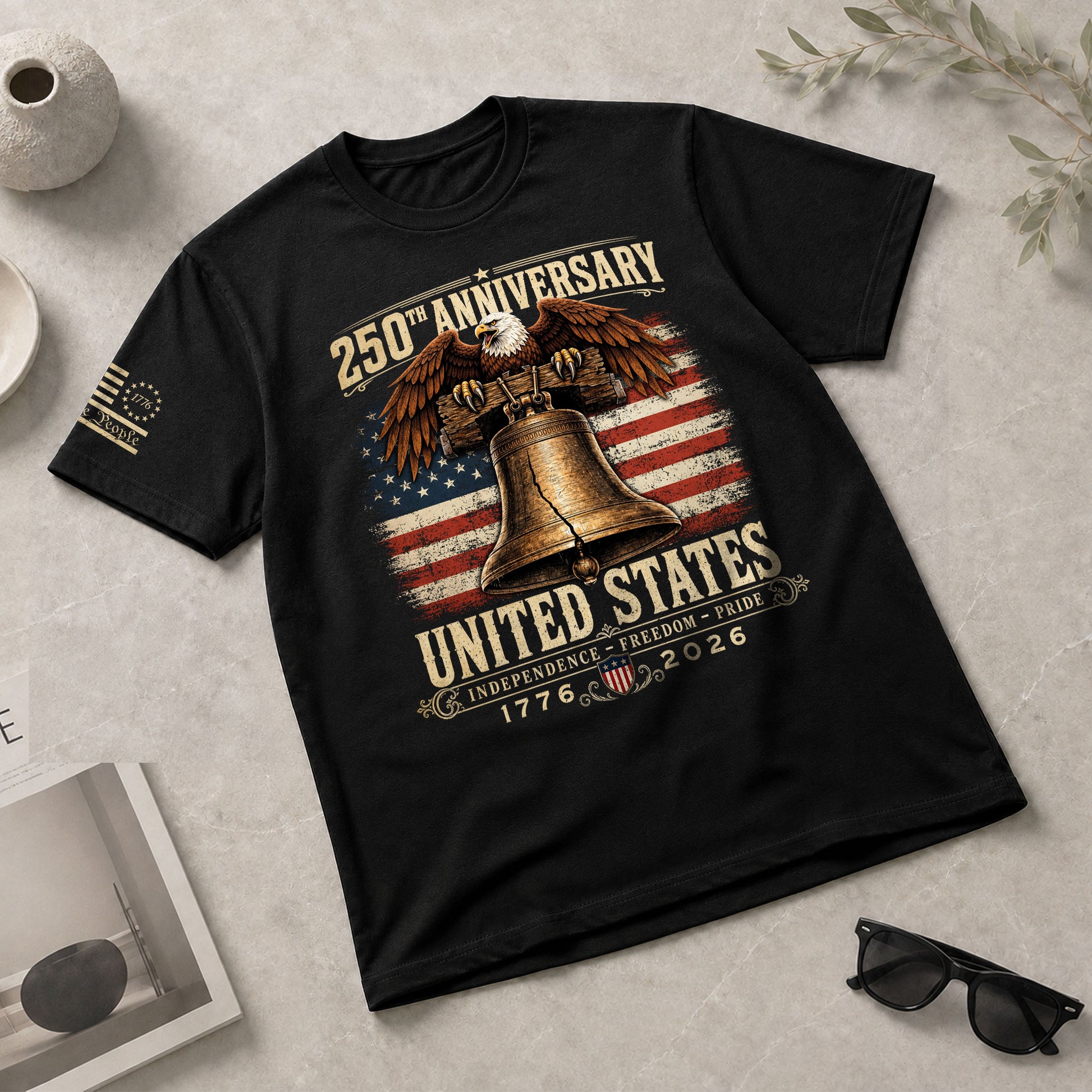 Liberty Bell Eagle Shirt 250th Anniversary 1776-2026 United States Patriotic Graphic Tee - Rust Field Wear