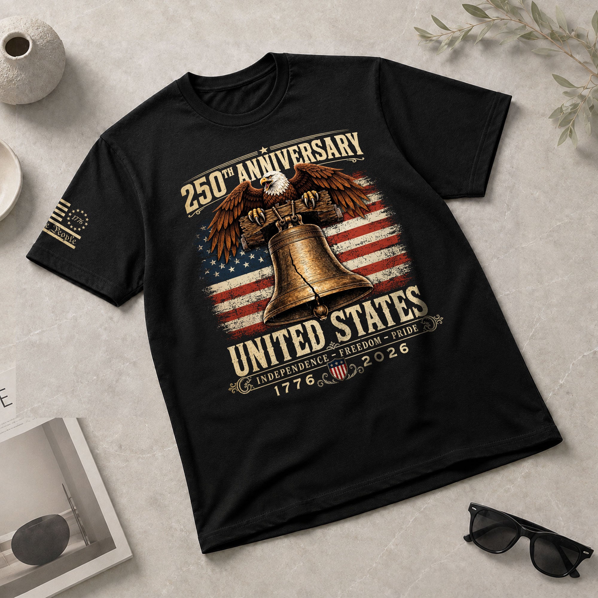 Liberty Bell Eagle Shirt 250th Anniversary 1776-2026 United States Patriotic Graphic Tee - Rust Field Wear