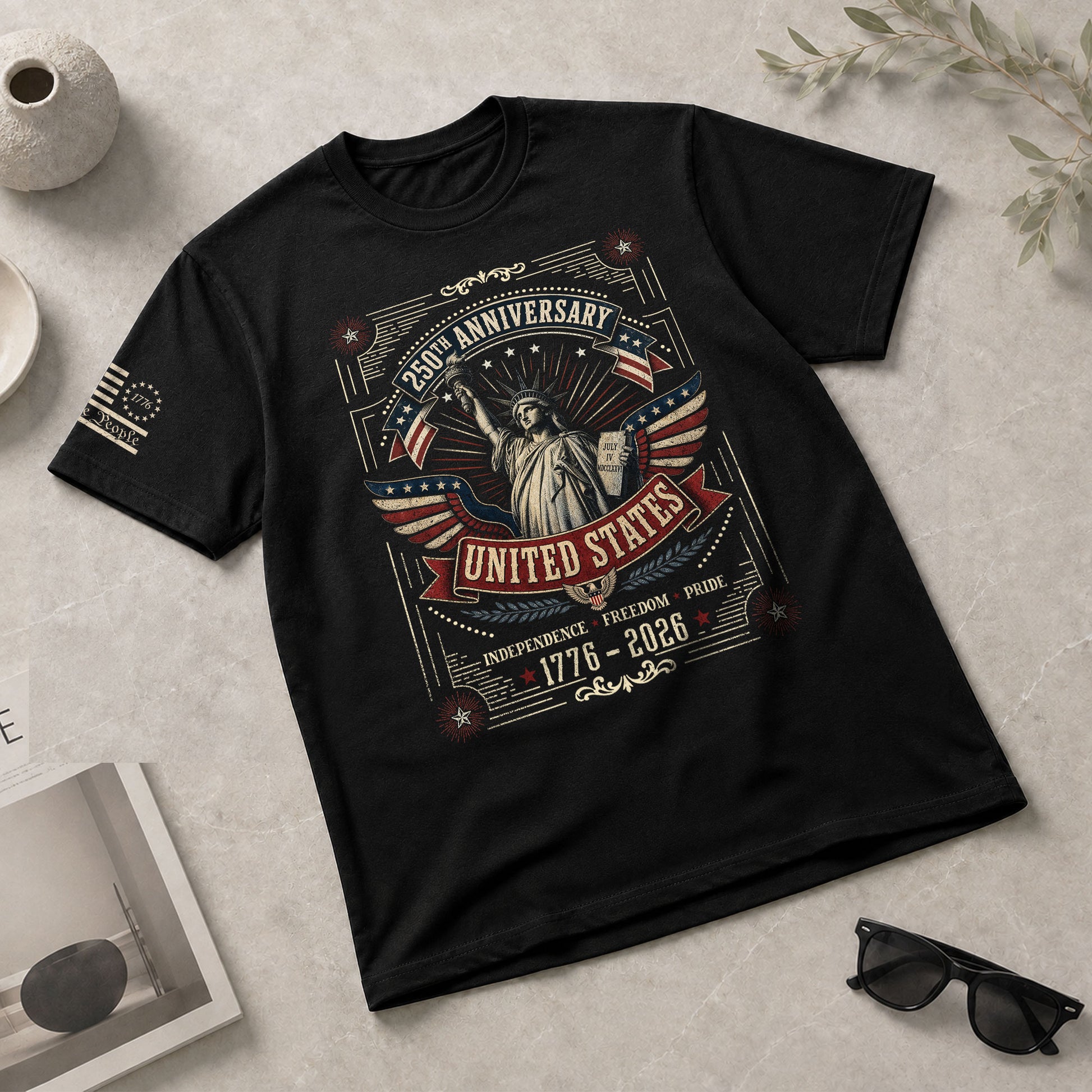 Statue of Liberty 250th Anniversary Shirt 1776-2026 United States Patriotic Graphic Tee - Rust Field Wear