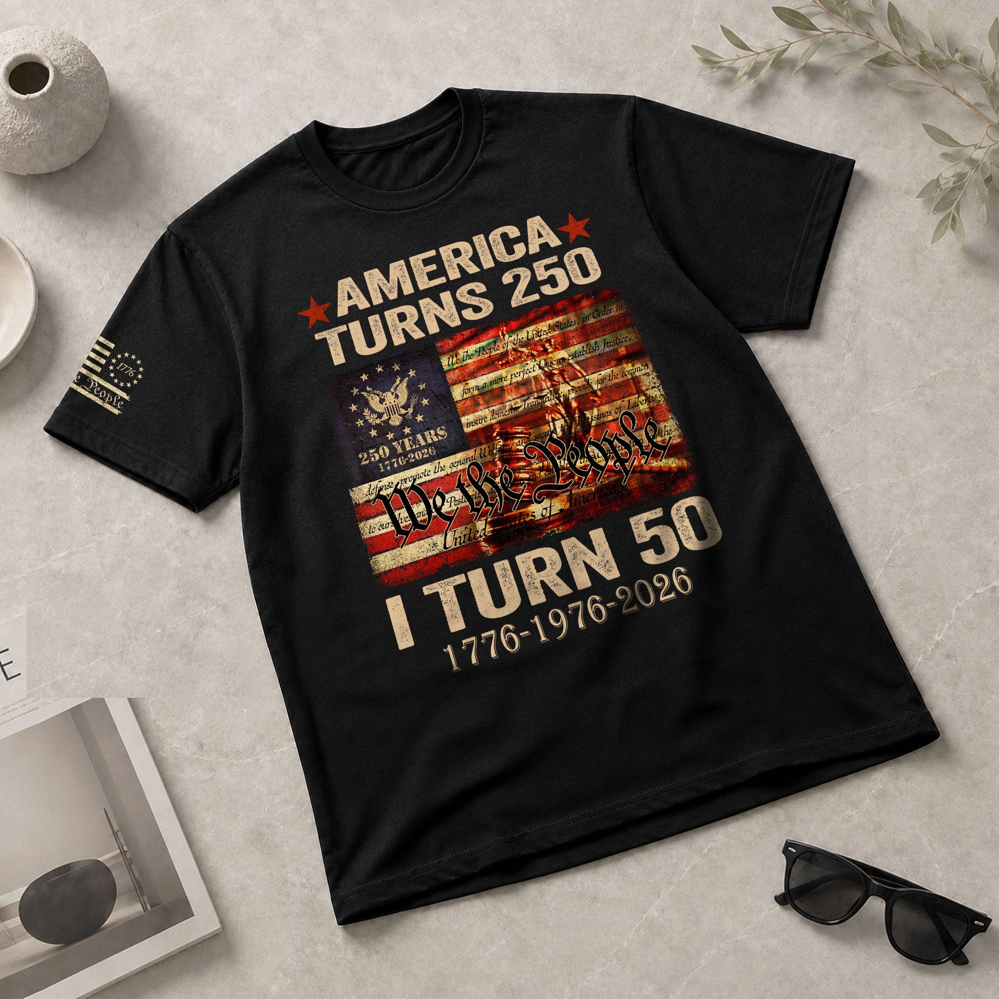 1976 Limited Edition 50th Birthday Shirt Patriotic We The People Graphic Tee 2026 - Rust Field Wear