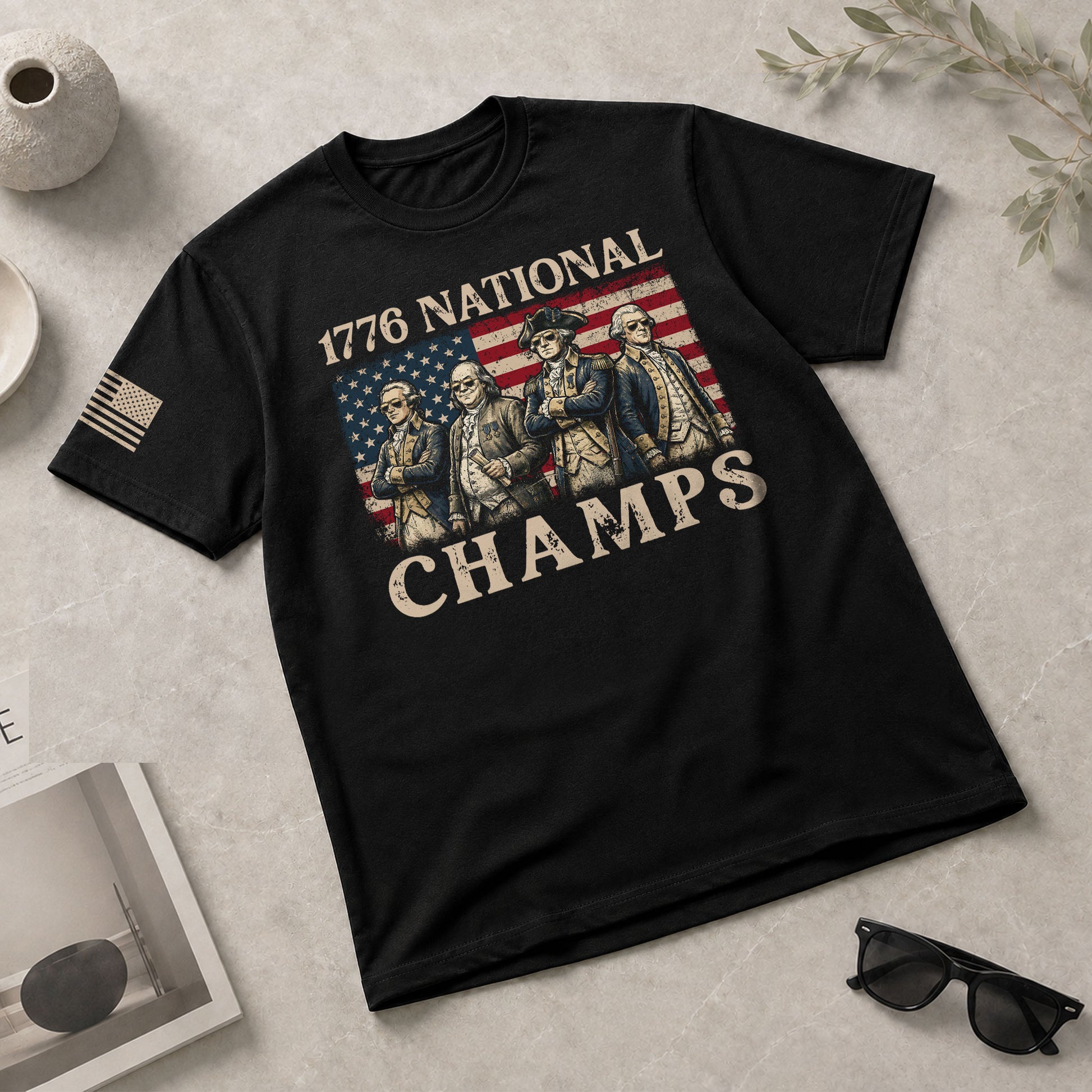 1776 National Champs Graphic Tee – Classic Founding Fathers American Pride T-Shirt - Rust Field Wear